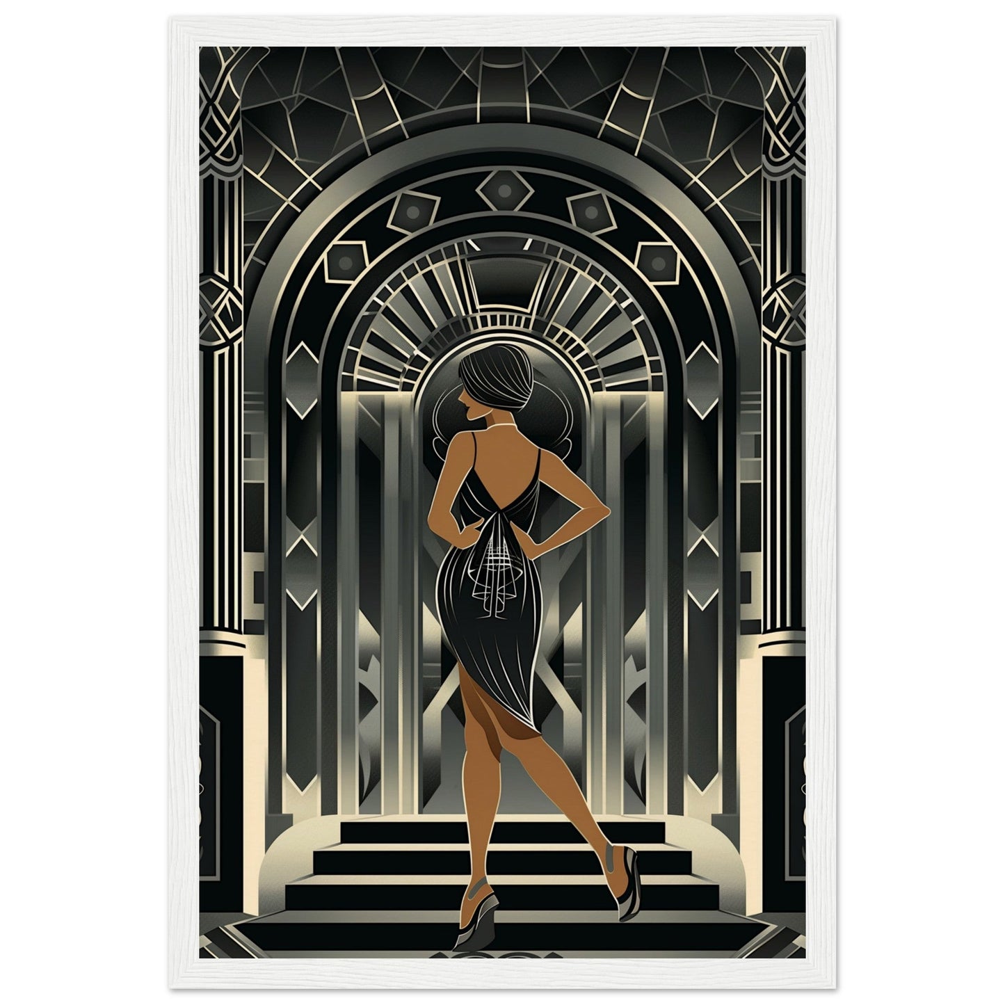 Affiche Art Déco pour Salle de Bain ( 30x45-cm-Bois-blanc)