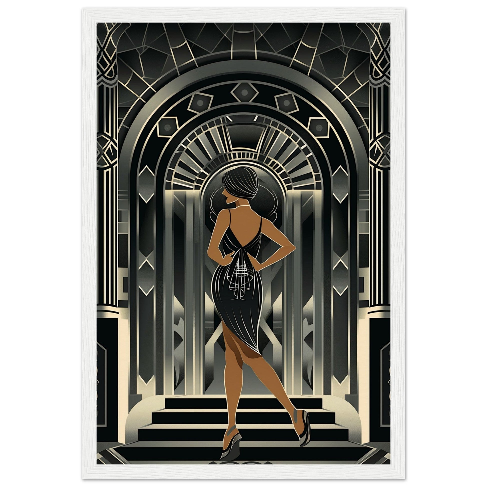 Affiche Art Déco pour Salle de Bain ( 30x45-cm-Bois-blanc)