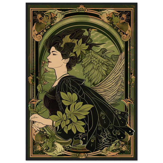 Affiche Art Nouveau ( 70x100-cm-Bois-noir)