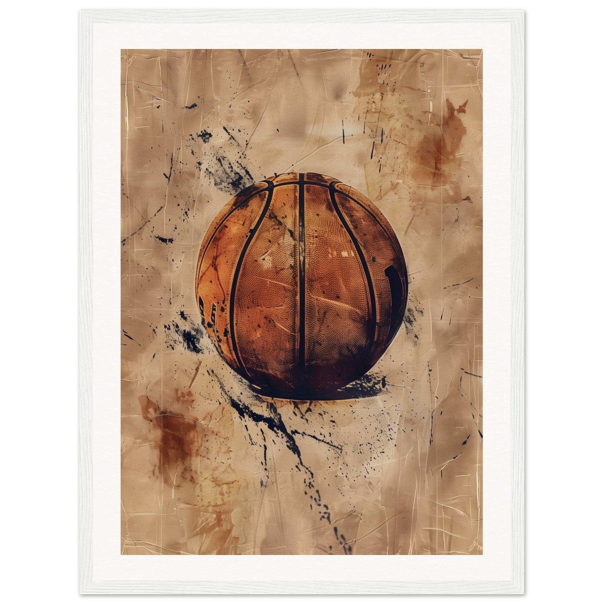 Affiche Basket Ancienne ( 45x60-cm-Bois-blanc)