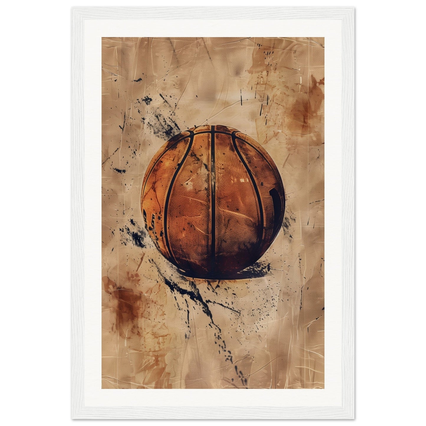 Affiche Basket Ancienne ( 30x45-cm-Bois-blanc)