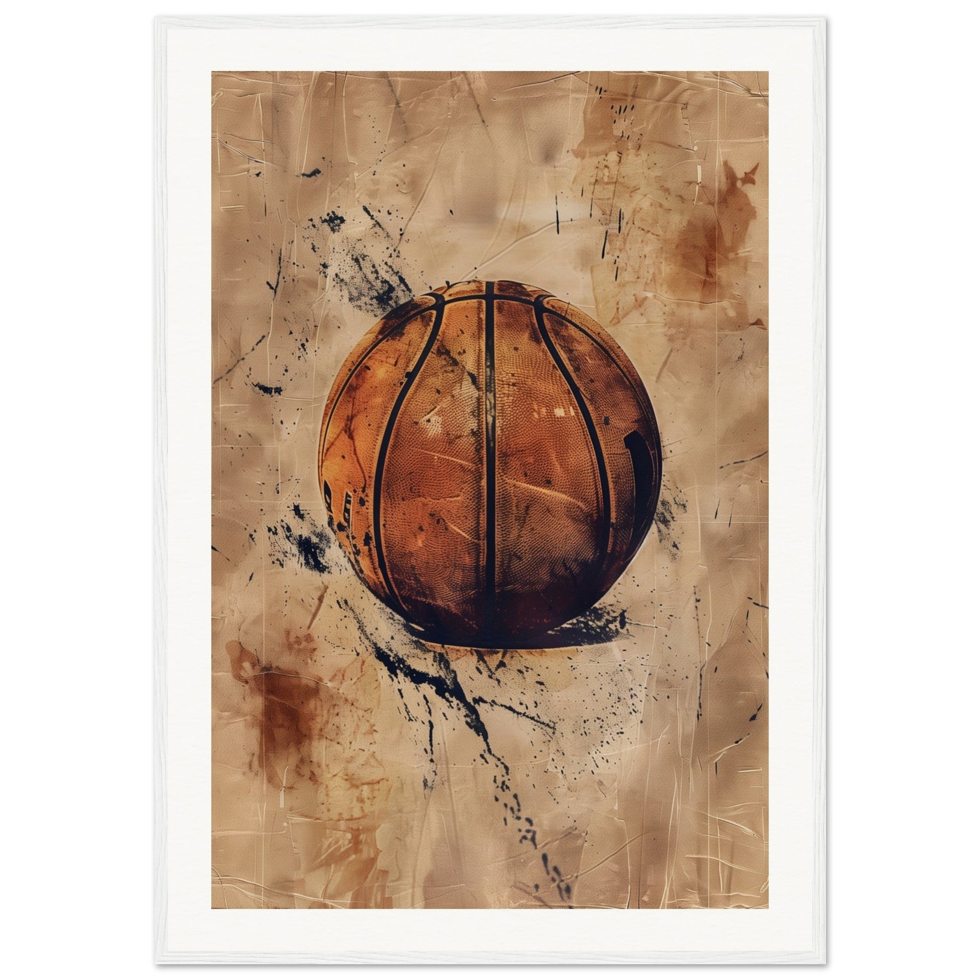 Affiche Basket Ancienne ( 70x100-cm-Bois-blanc)