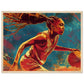 Affiche Basket Féminin ( 45x60-cm-Bois-clair)