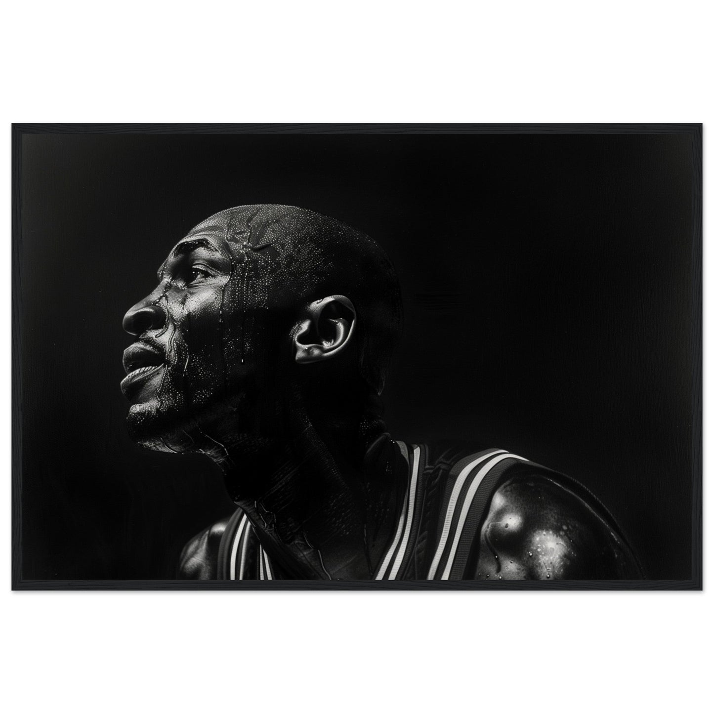 Affiche Basket Jordan ( 60x90-cm-Bois-noir)