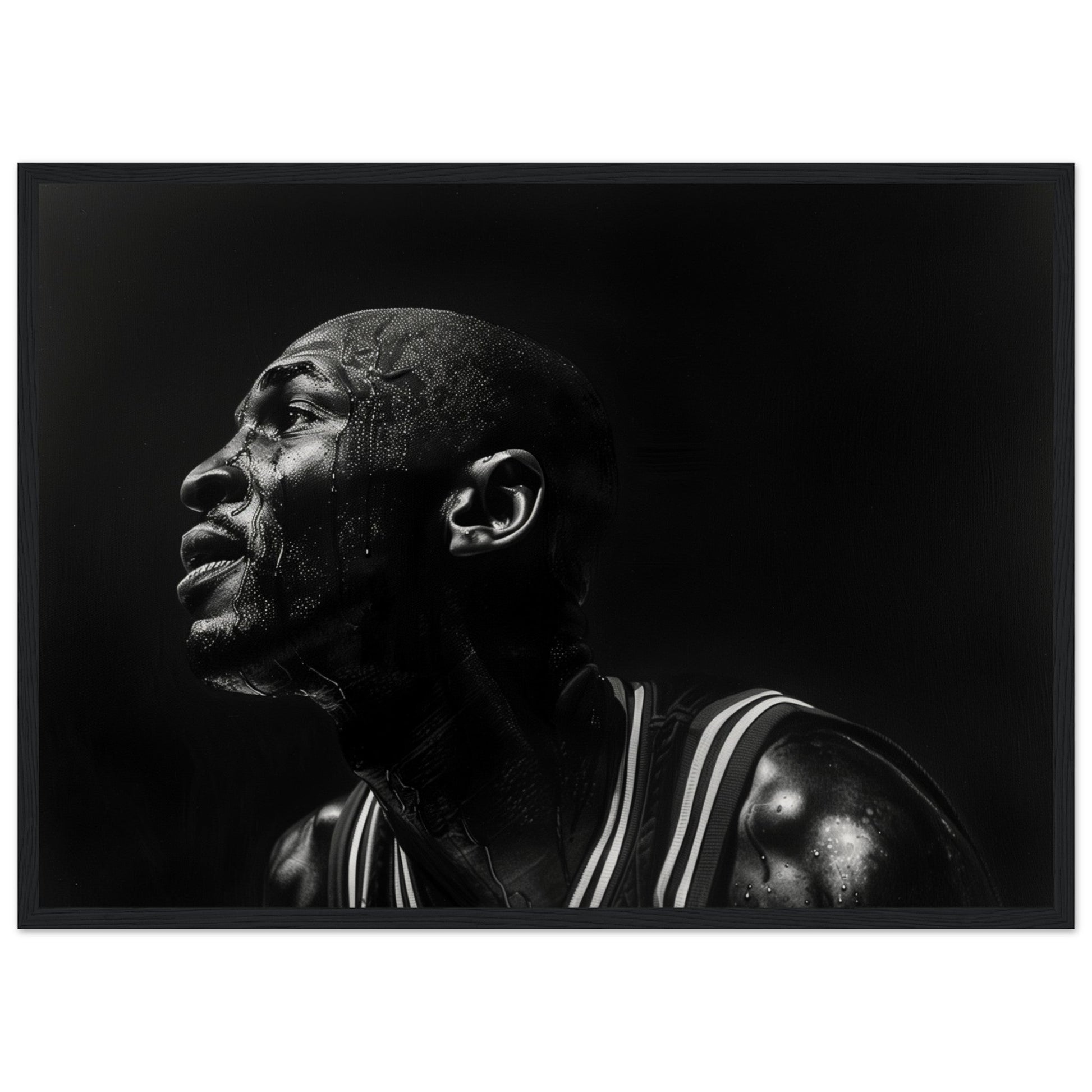 Affiche Basket Jordan ( 50x70-cm-Bois-noir)