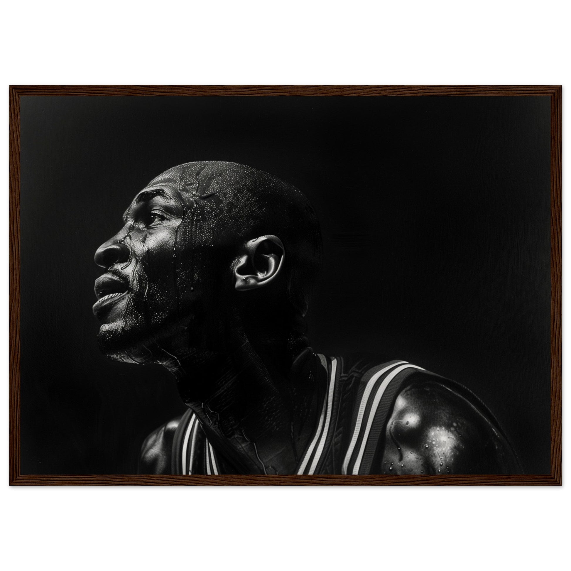 Affiche Basket Jordan ( 50x70-cm-Bois-foncé)