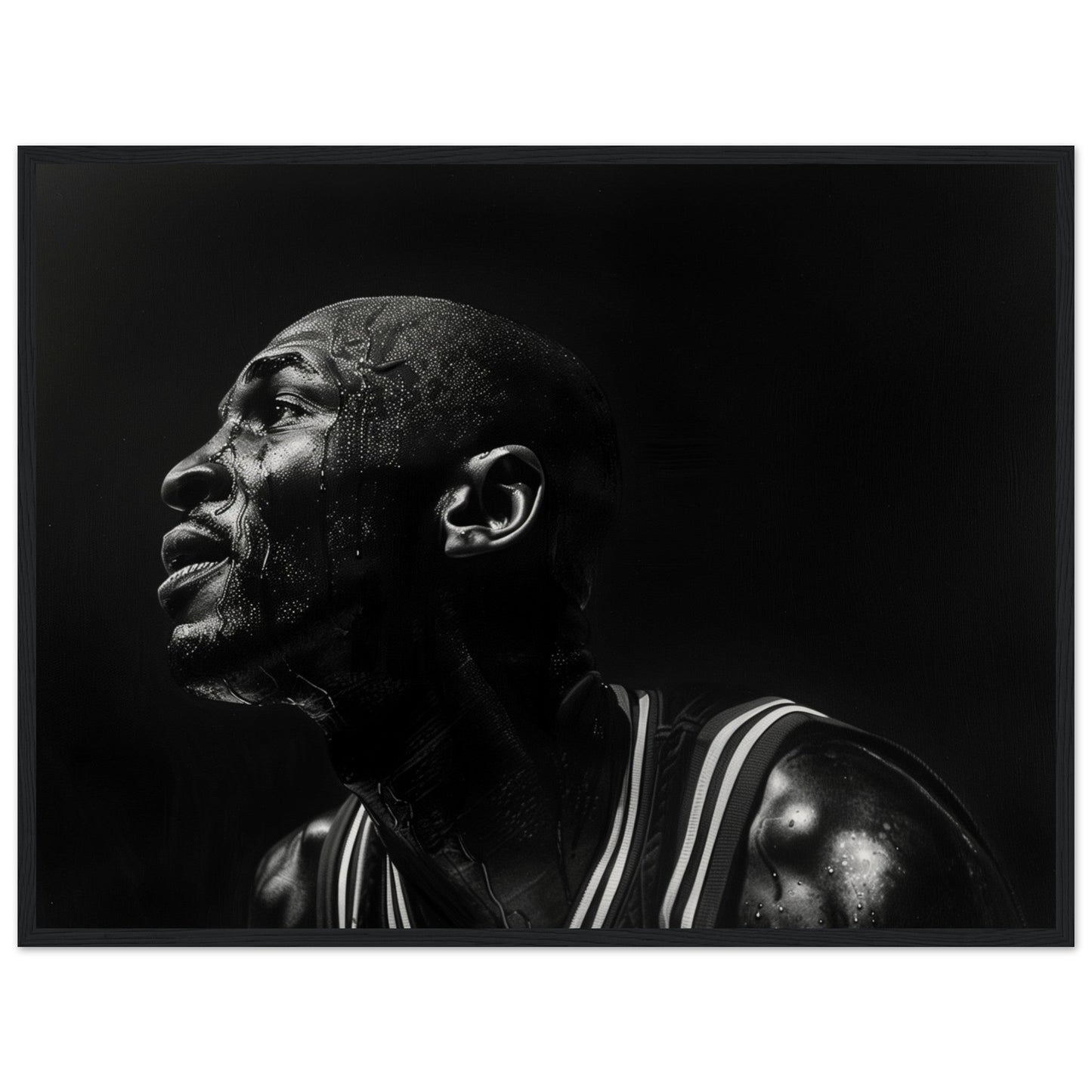 Affiche Basket Jordan ( 60x80-cm-Bois-noir)