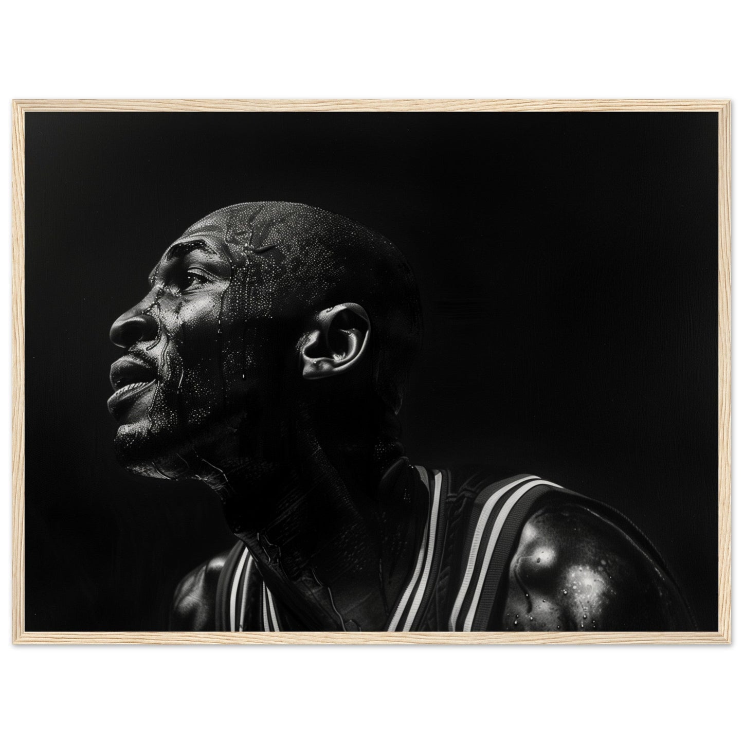 Affiche Basket Jordan ( 60x80-cm-Bois-clair)