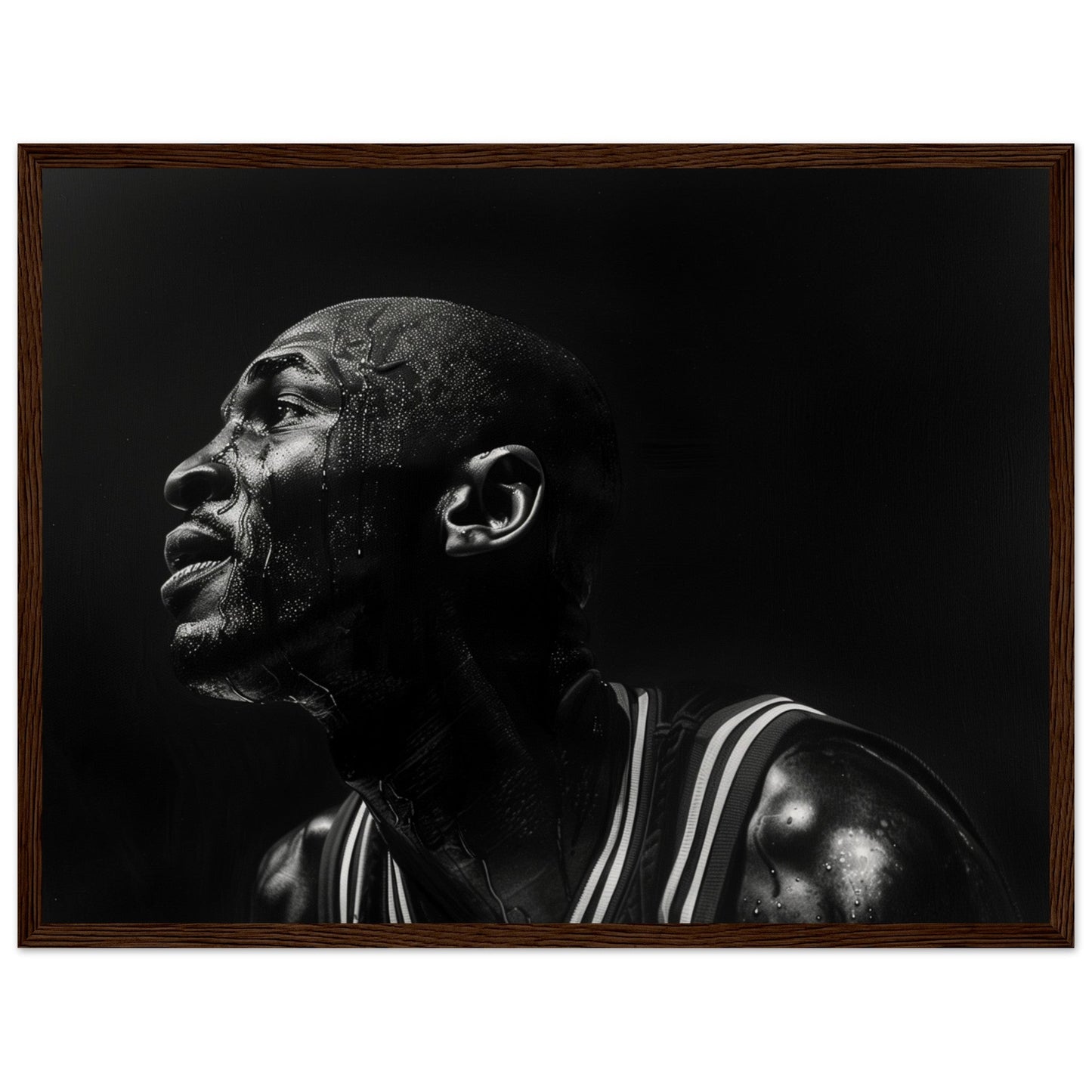 Affiche Basket Jordan ( 45x60-cm-Bois-foncé)