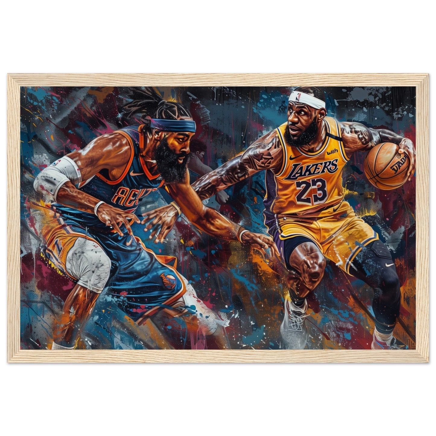 Affiche Basket NBA ( 30x45-cm-Bois-clair)