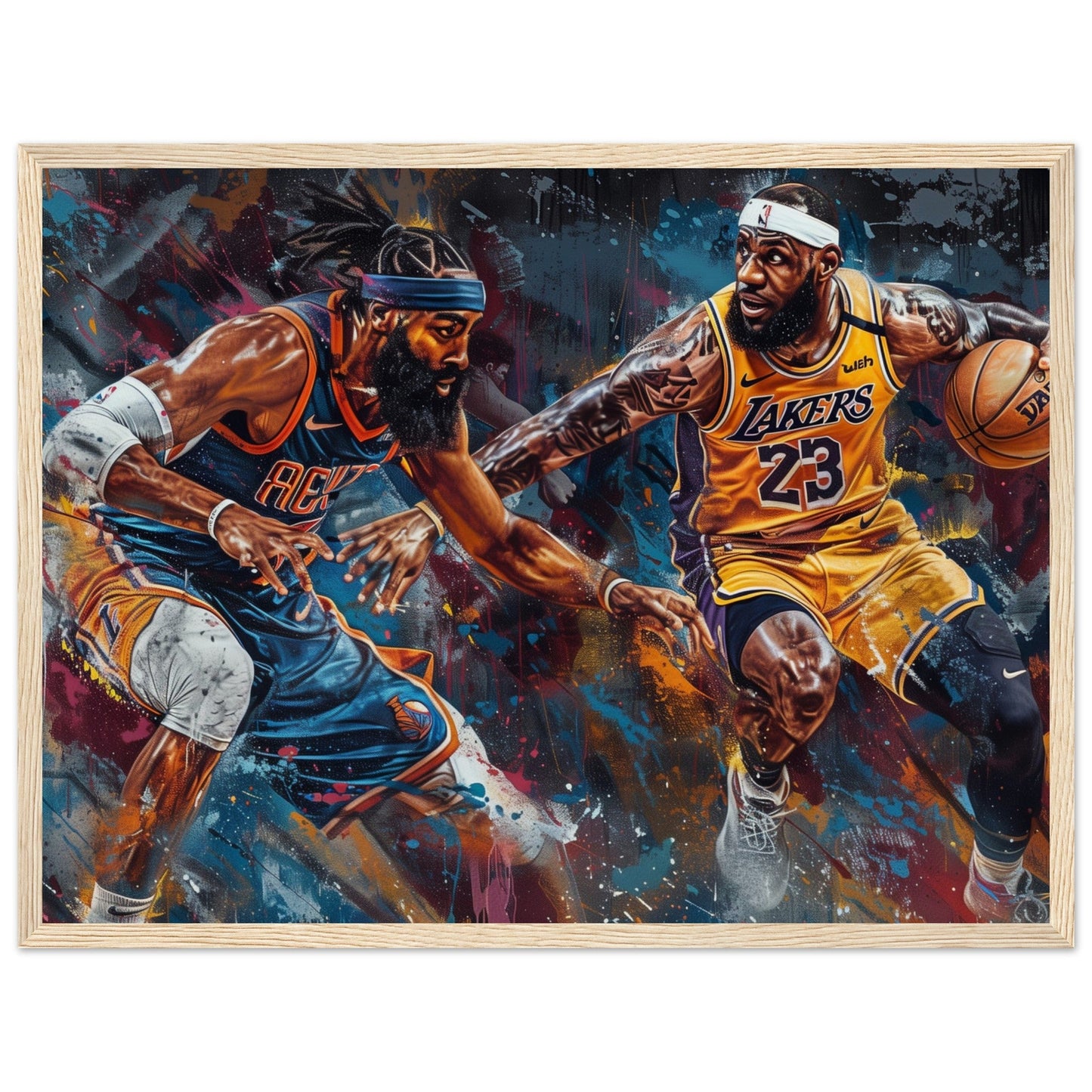 Affiche Basket NBA ( 45x60-cm-Bois-clair)