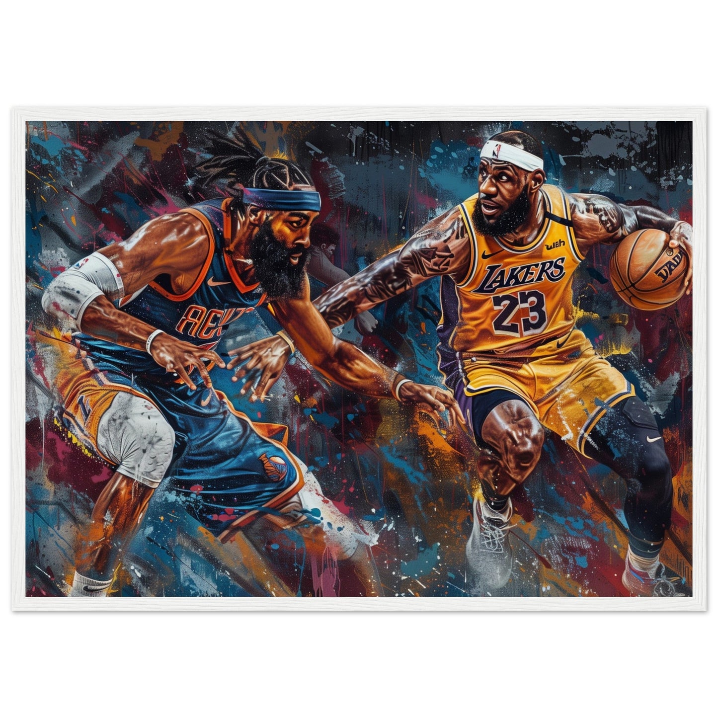 Affiche Basket NBA ( 50x70-cm-Bois-blanc)