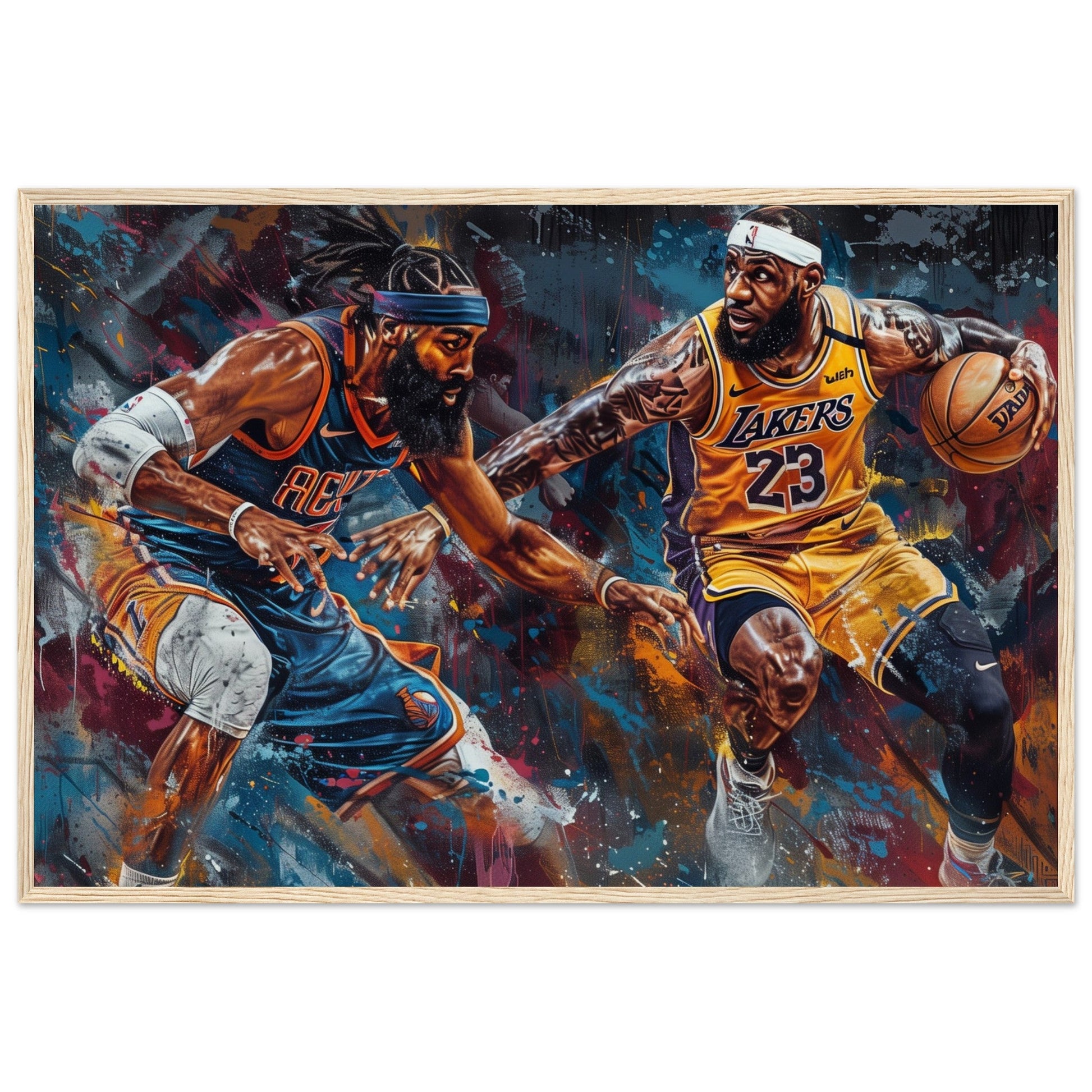 Affiche Basket NBA ( 60x90-cm-Bois-clair)