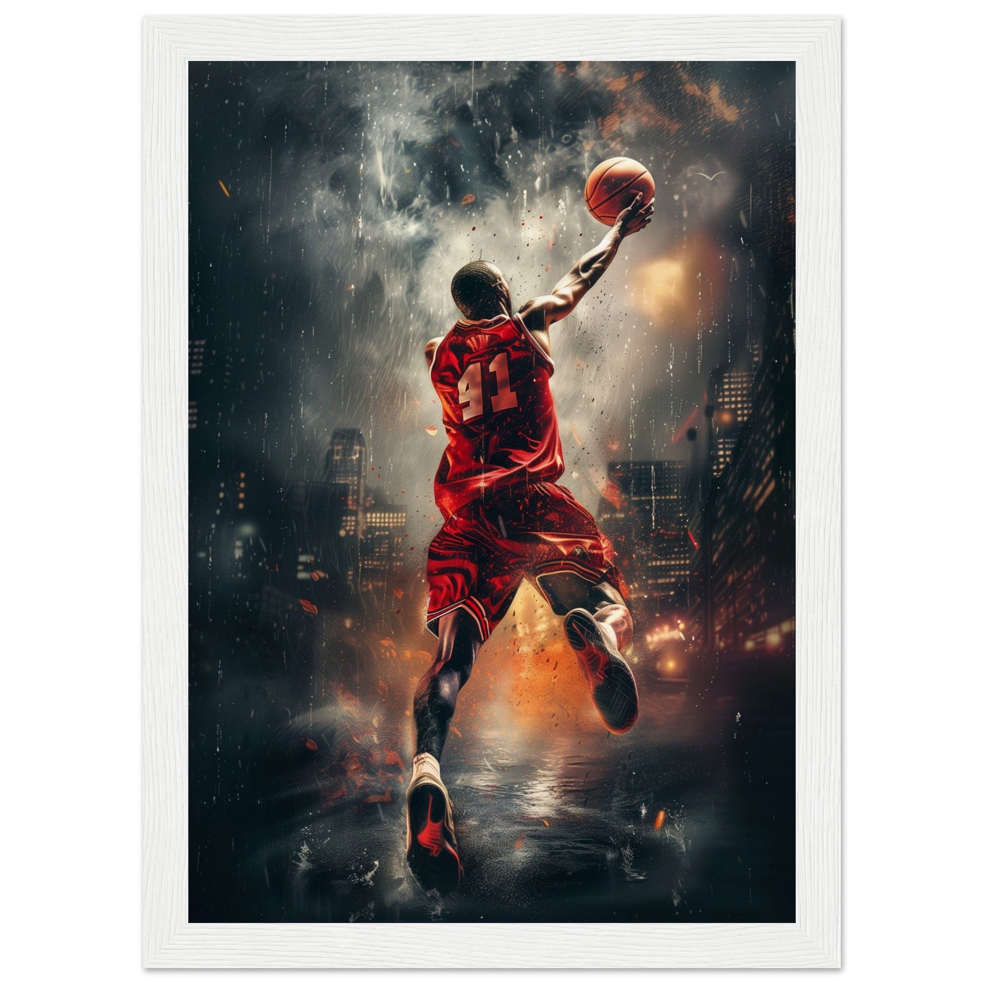 Affiche Basket ( 21x29.7-cm-Bois-blanc)