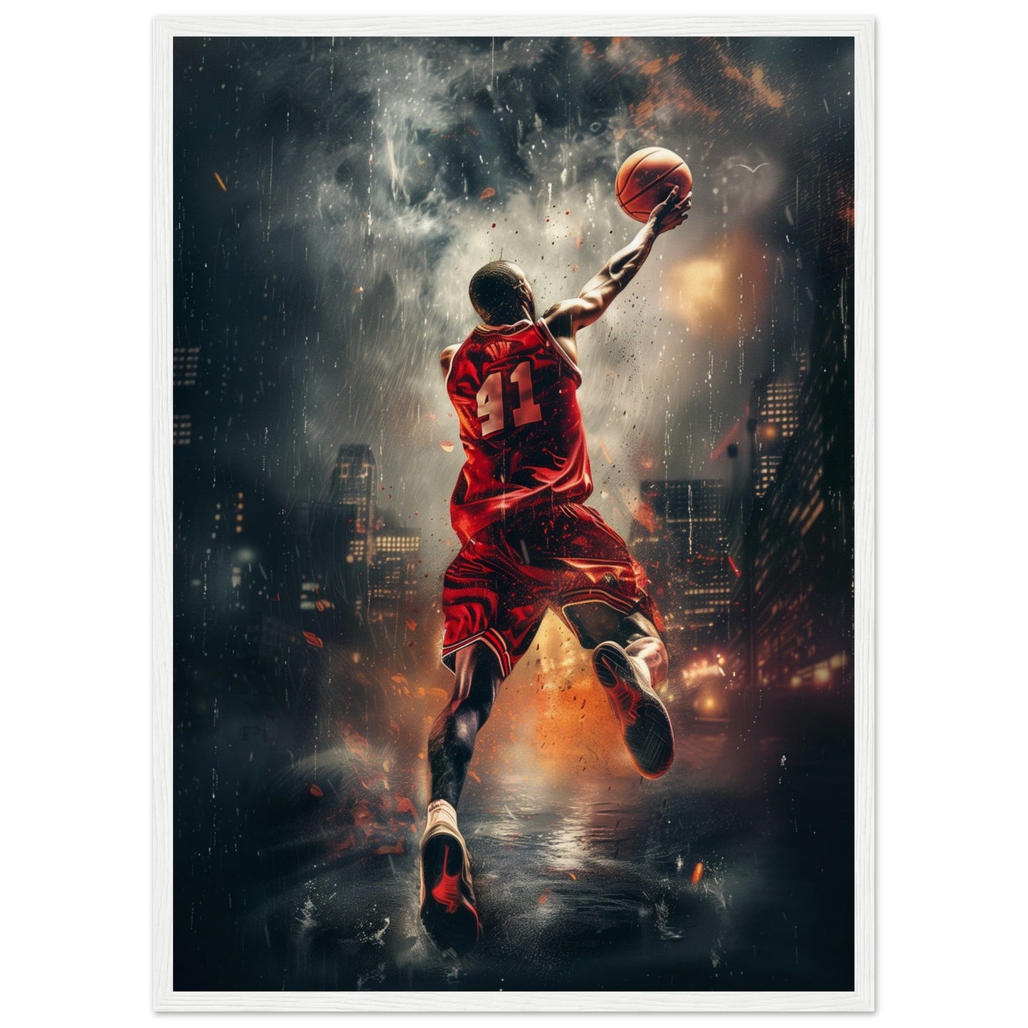 Affiche Basket ( 50x70-cm-Bois-blanc)