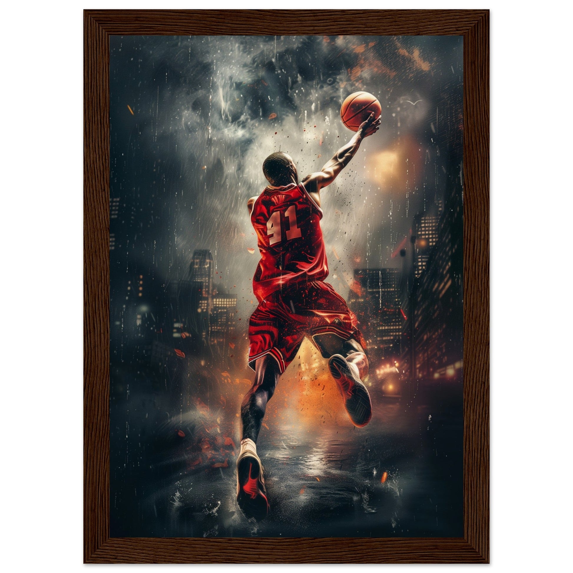 Affiche Basket ( 21x29.7-cm-Bois-foncé)