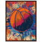 Affiche Basketball ( 45x60-cm-Bois-foncé)