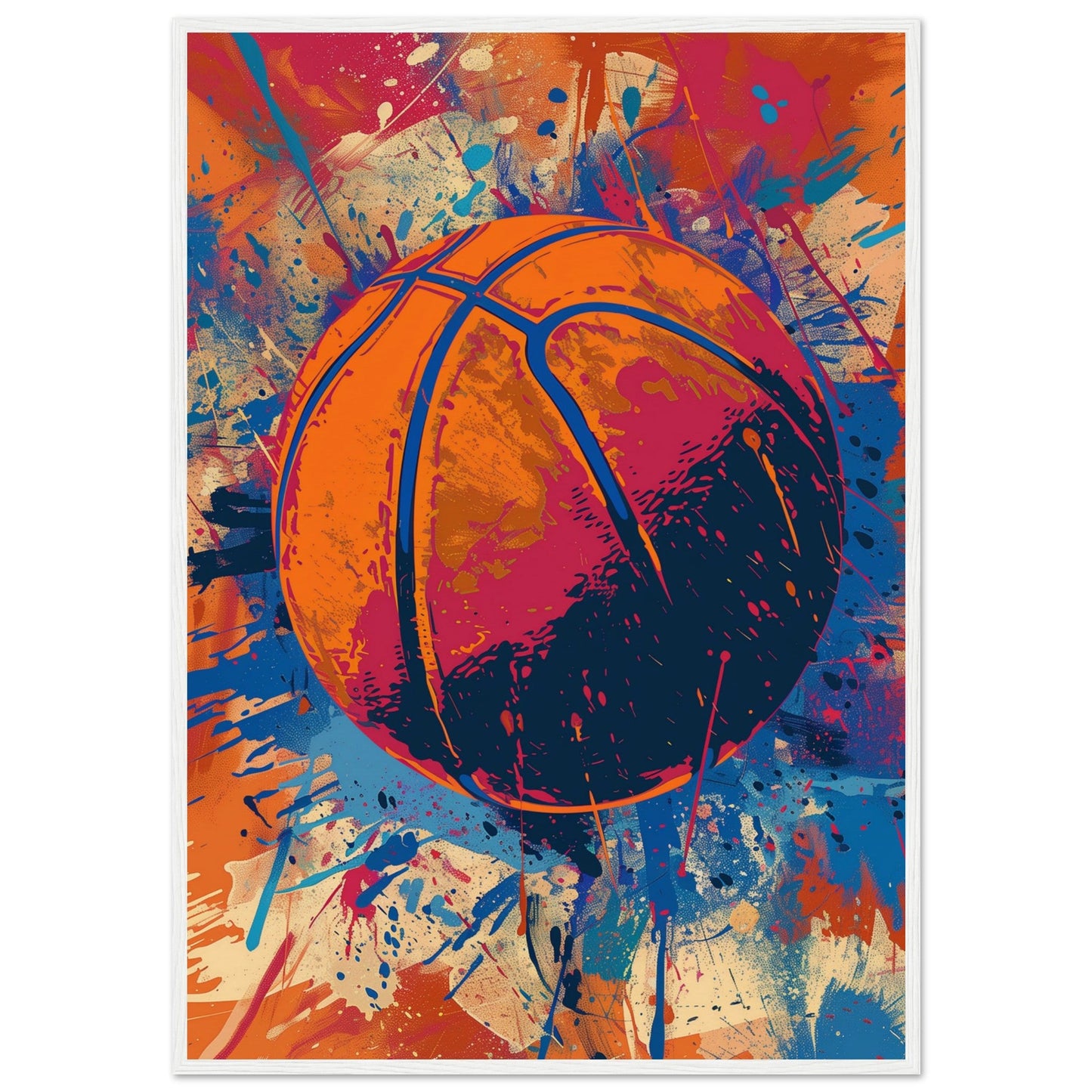 Affiche Basketball ( 70x100-cm-Bois-blanc)