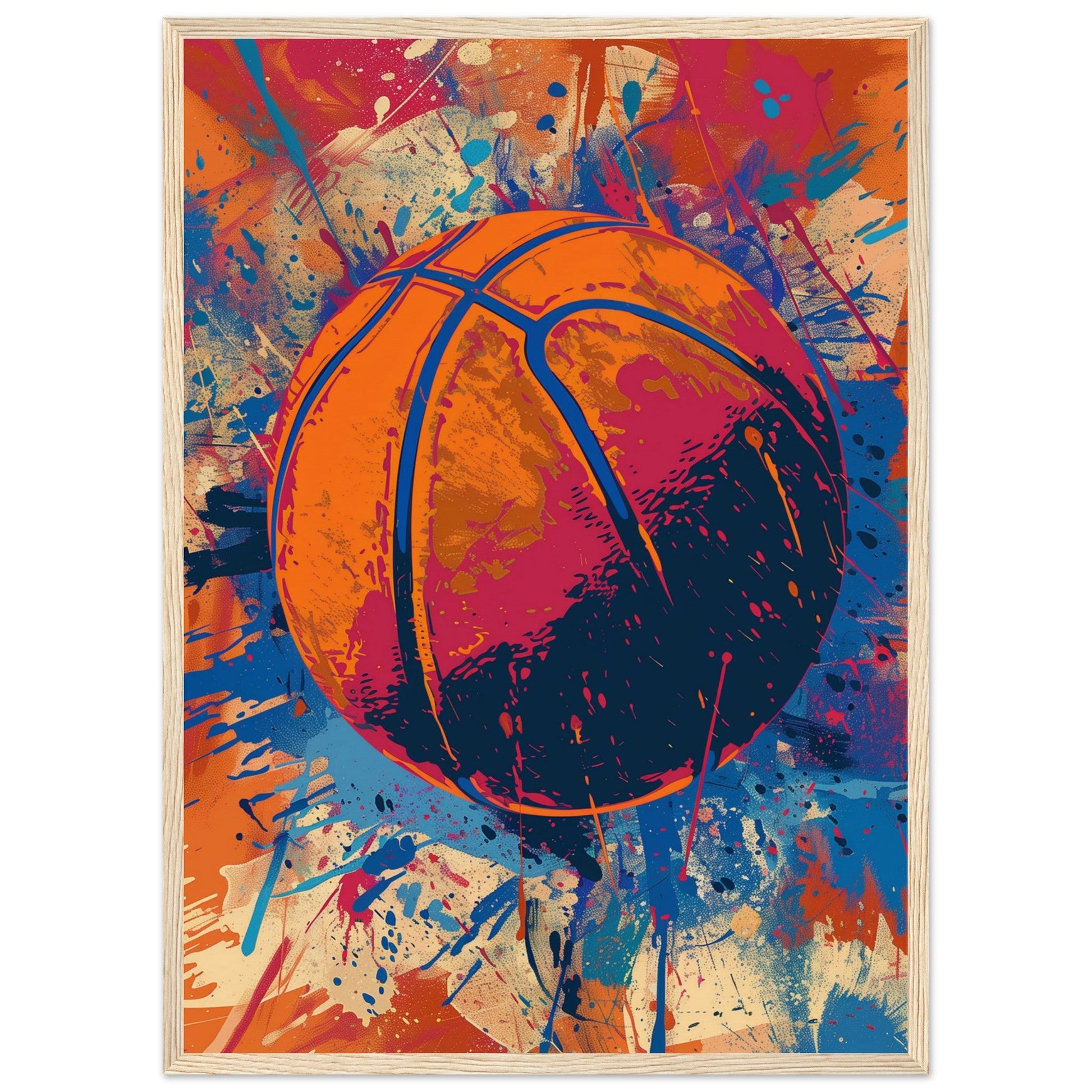 Affiche Basketball ( 50x70-cm-Bois-clair)