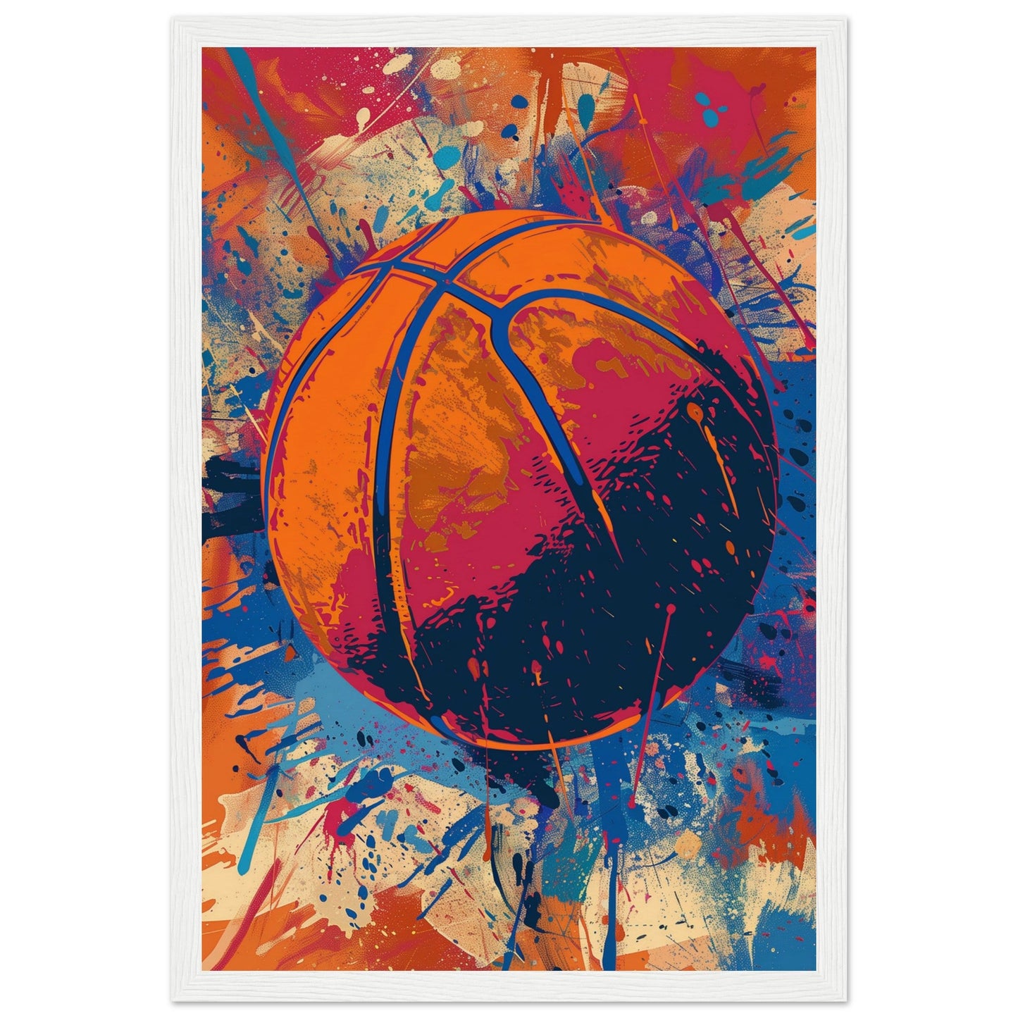 Affiche Basketball ( 30x45-cm-Bois-blanc)