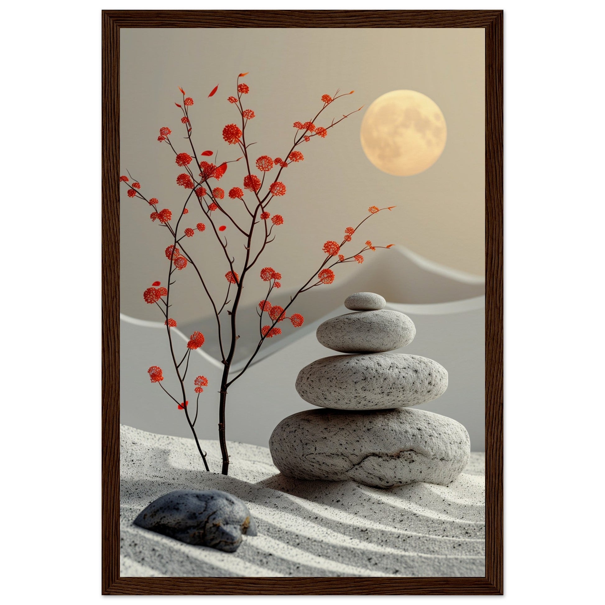 Affiche Beauté Zen ( 30x45-cm-Bois-foncé)