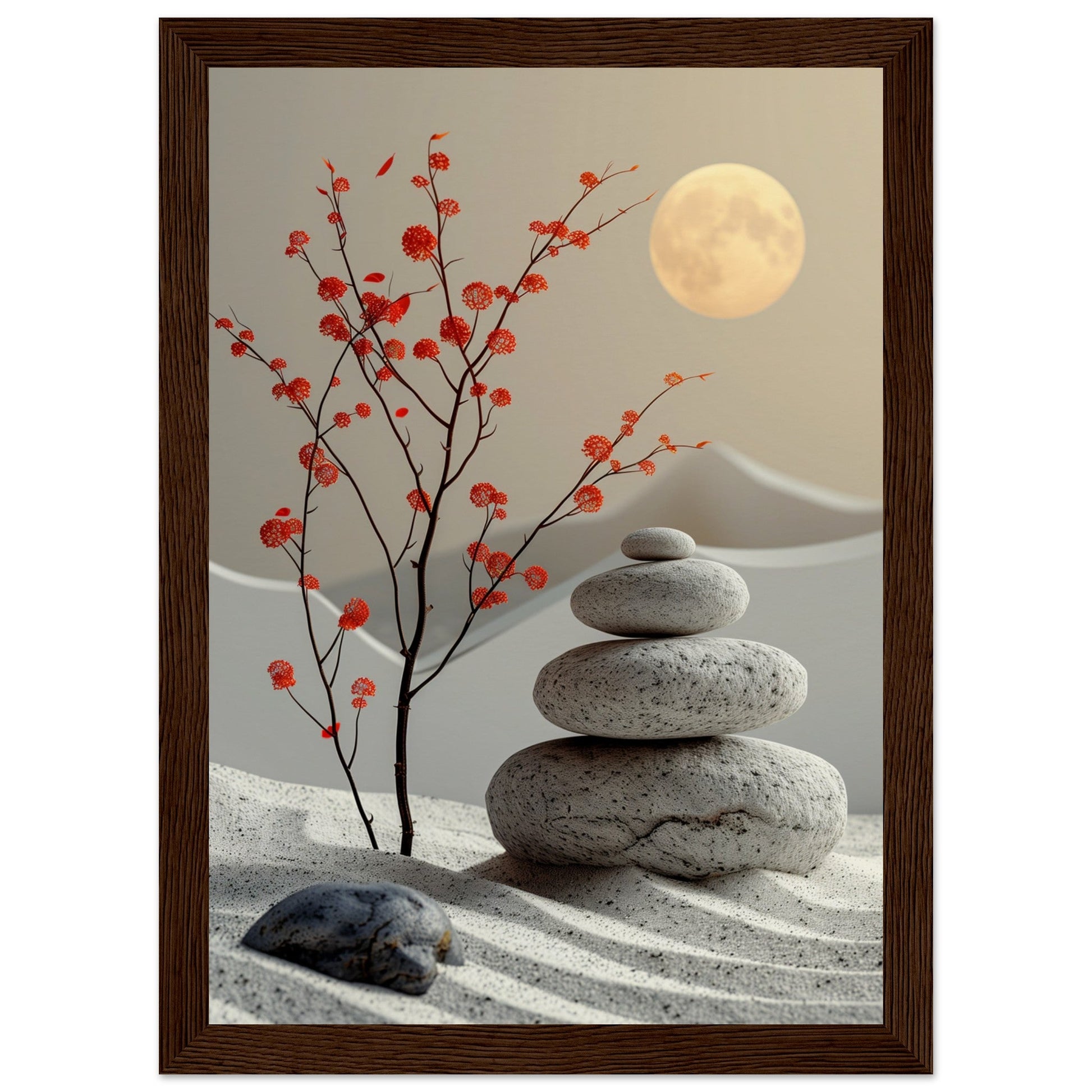 Affiche Beauté Zen ( 21x29.7-cm-Bois-foncé)