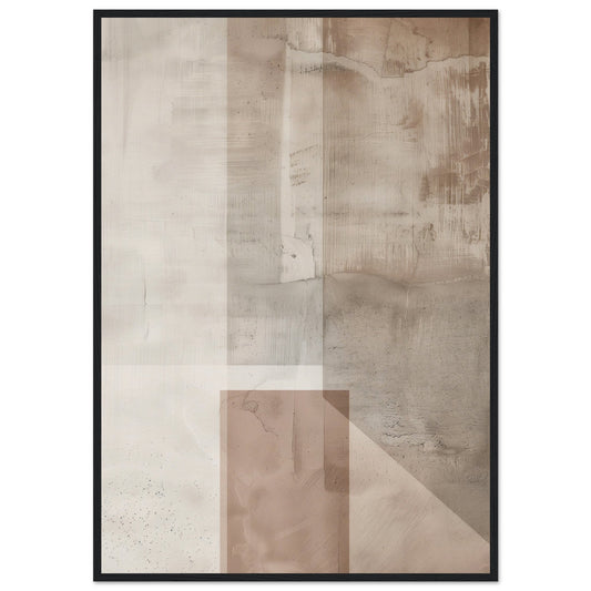 Affiche Beige Taupe Grise Design ( 70x100-cm-Bois-noir)