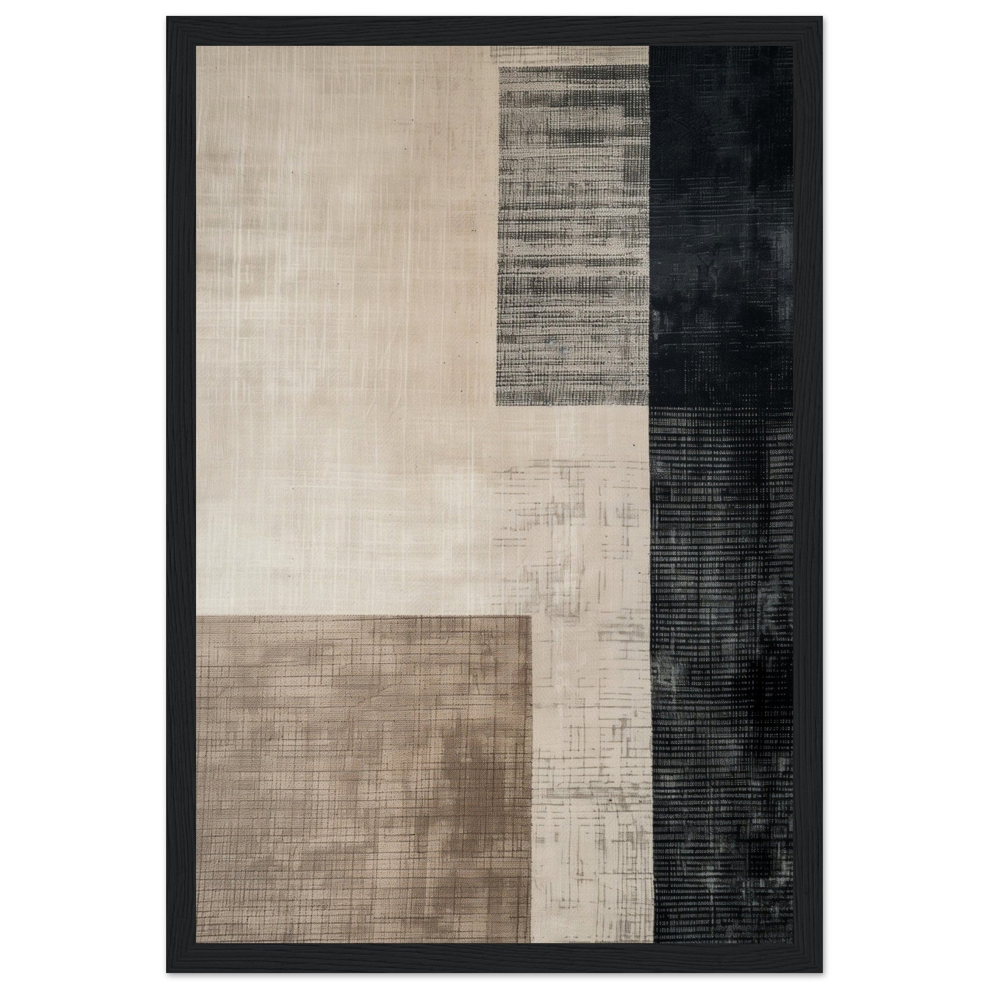 Affiche Beige Taupe Grise ( 30x45-cm-Bois-noir)