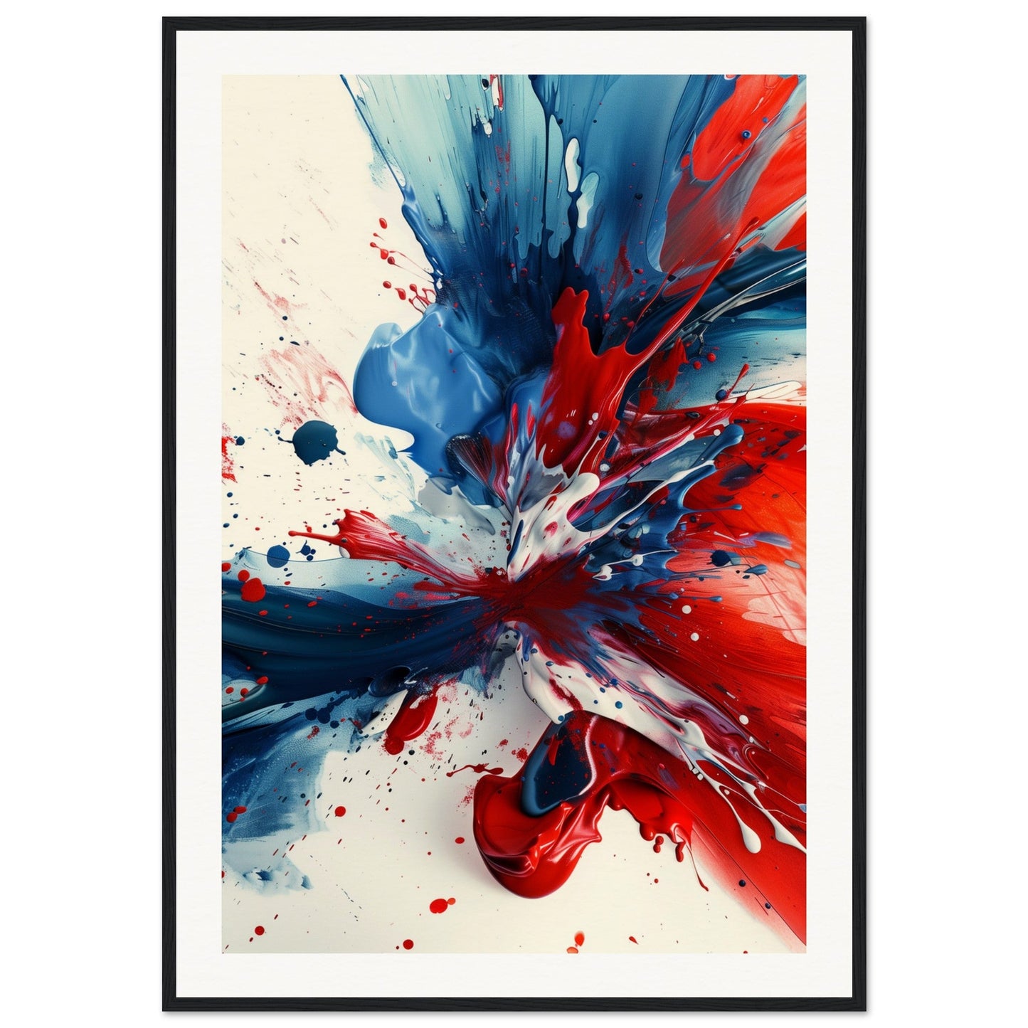 Affiche Bleu Blanc Rouge ( 70x100-cm-Bois-noir)