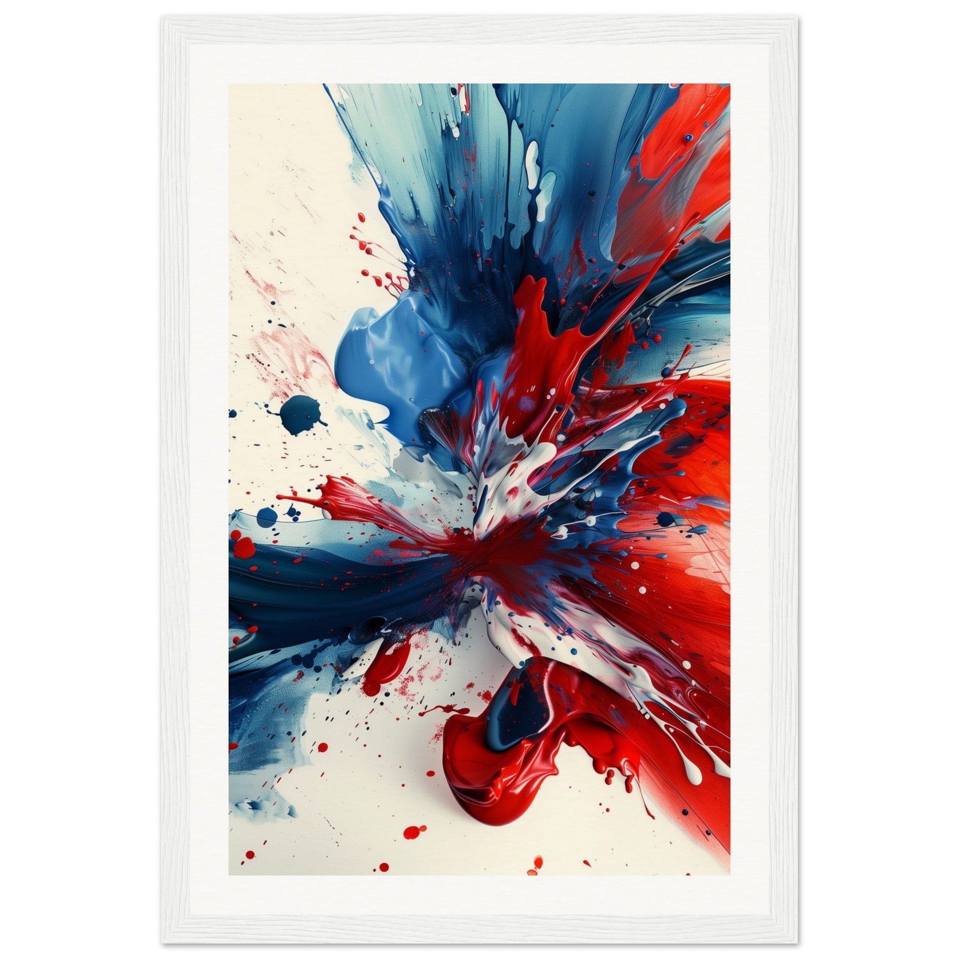 Affiche Bleu Blanc Rouge ( 30x45-cm-Bois-blanc)