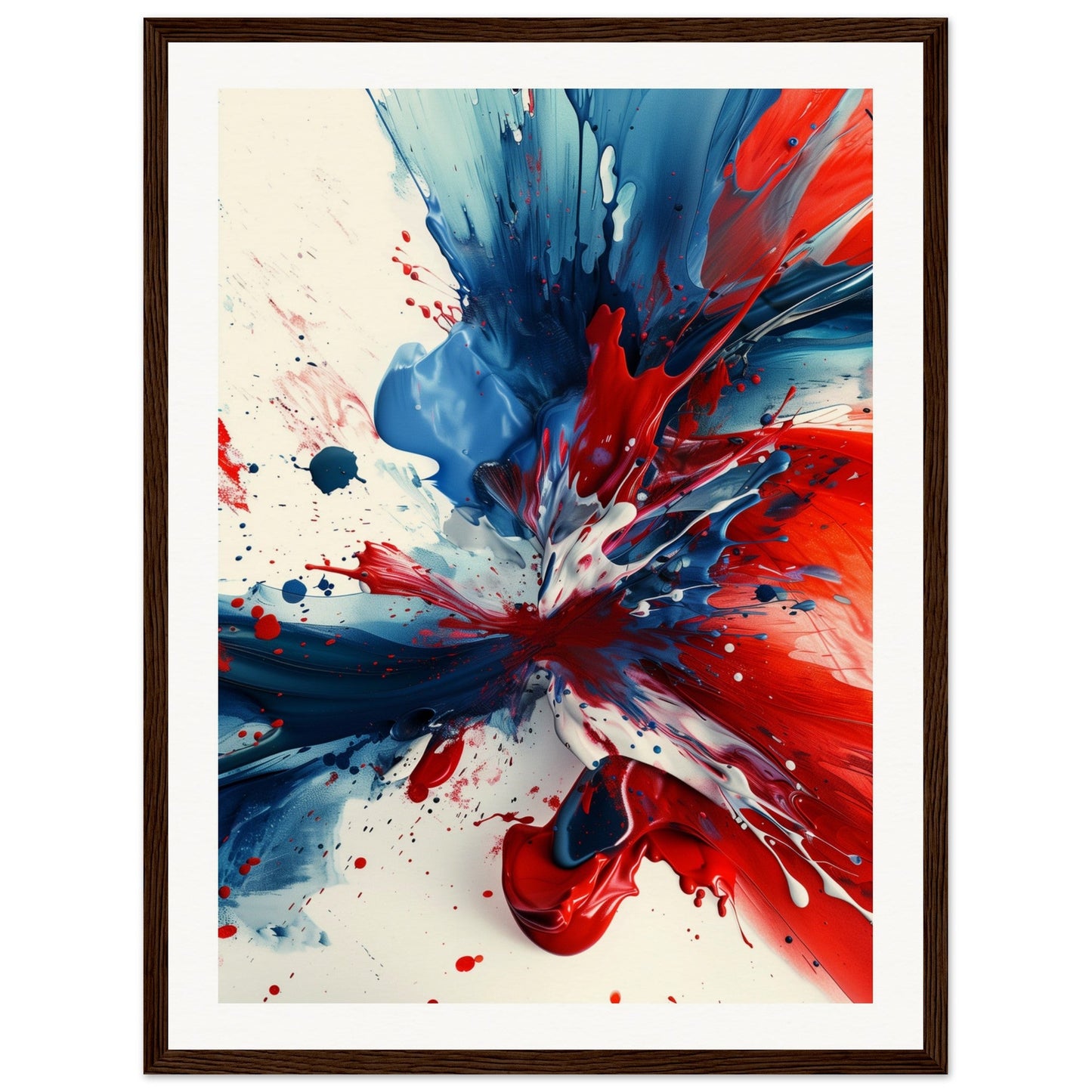 Affiche Bleu Blanc Rouge ( 45x60-cm-Bois-foncé)