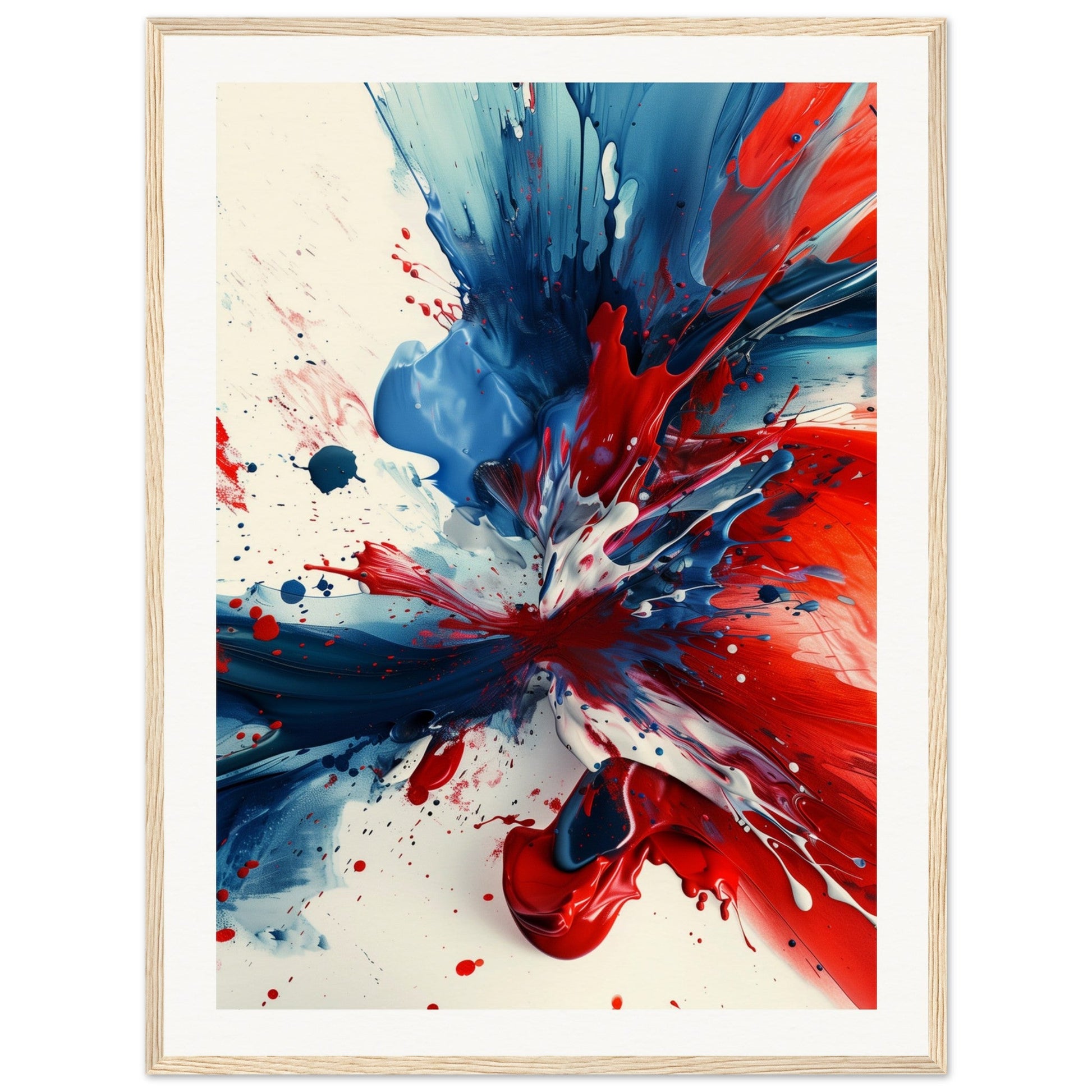 Affiche Bleu Blanc Rouge ( 60x80-cm-Bois-clair)