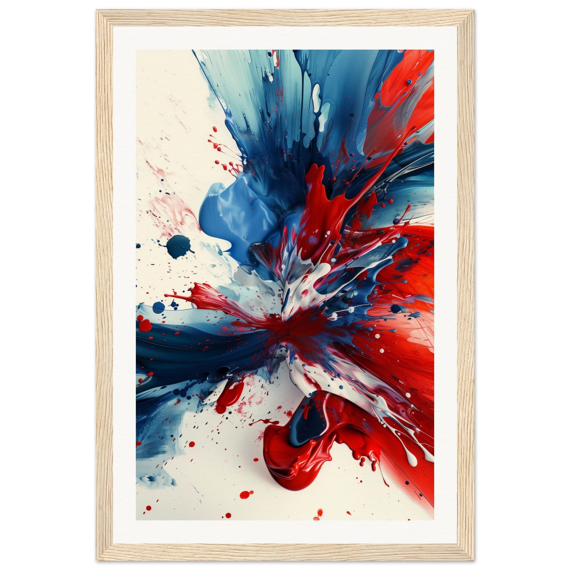 Affiche Bleu Blanc Rouge ( 30x45-cm-Bois-clair)