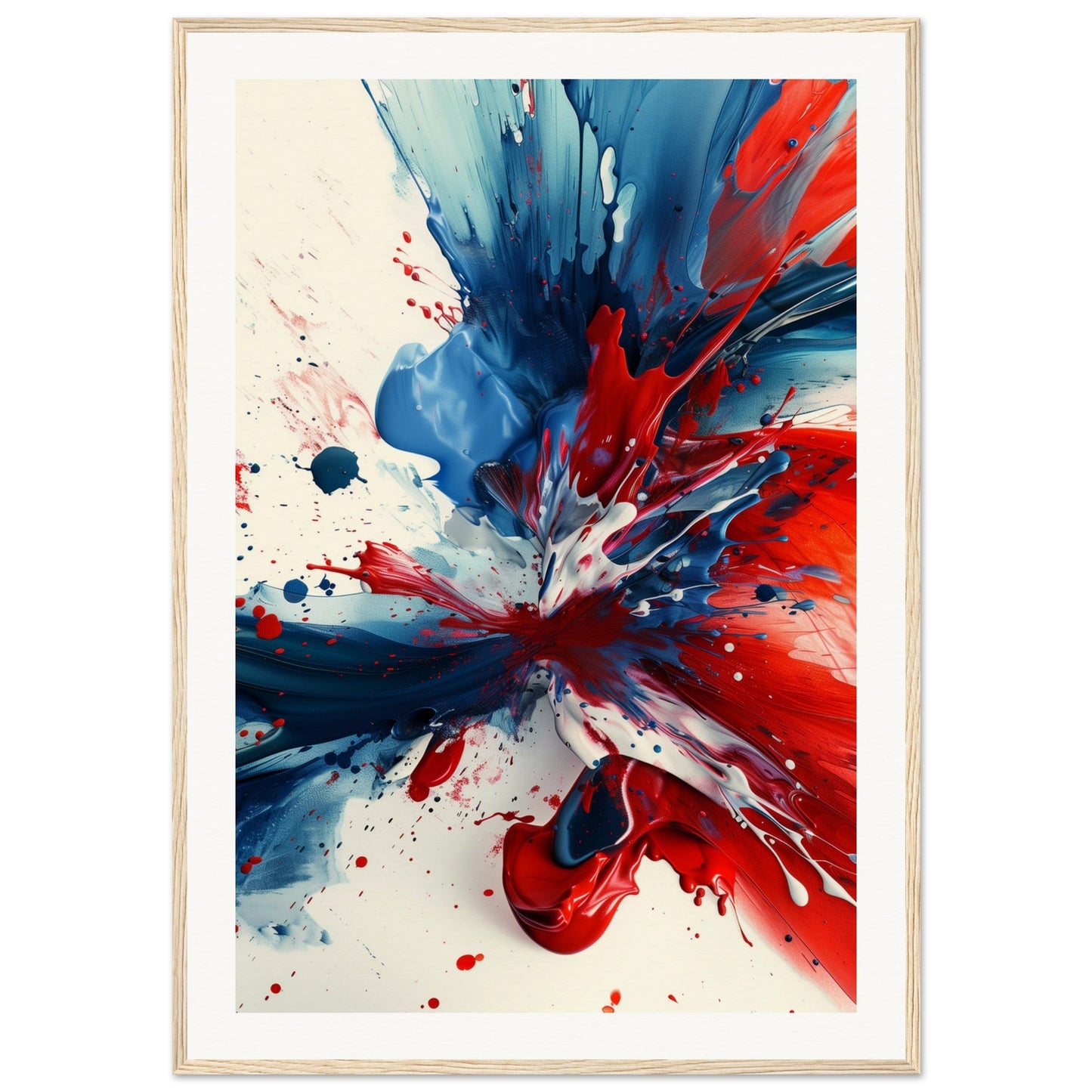 Affiche Bleu Blanc Rouge ( 70x100-cm-Bois-clair)