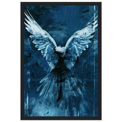 Affiche Bleu Canard ( 30x45-cm-Bois-noir)