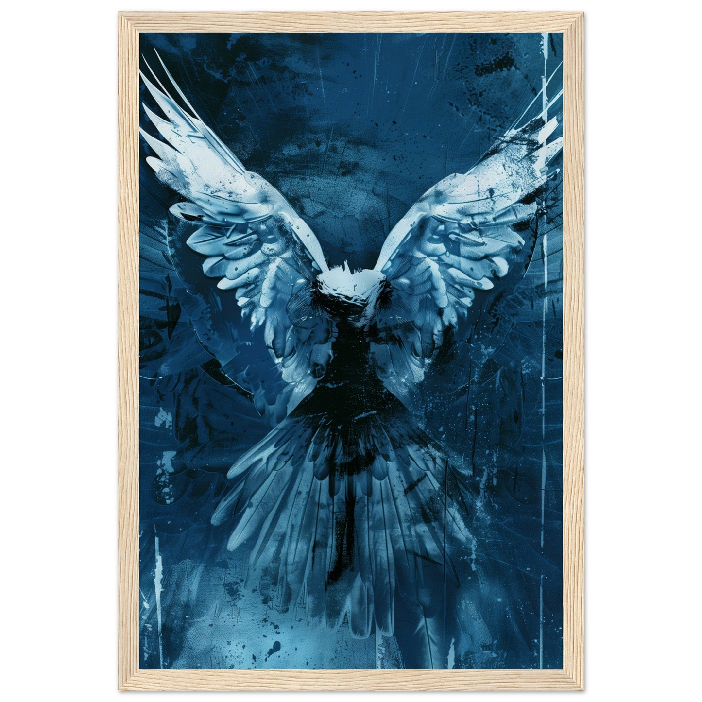 Affiche Bleu Canard ( 30x45-cm-Bois-clair)