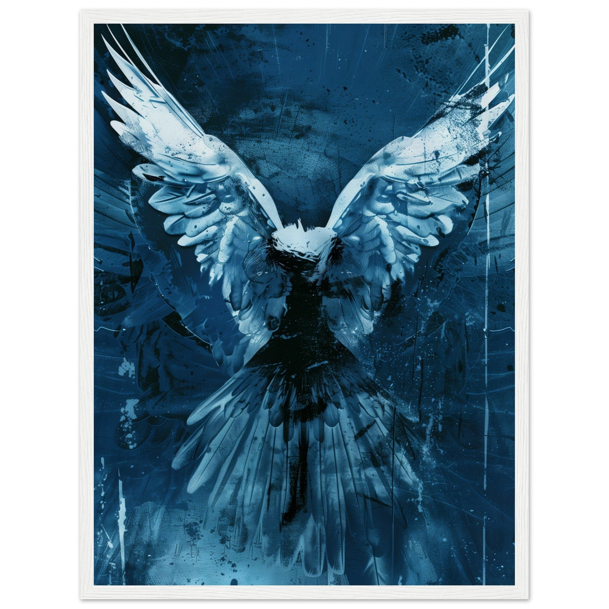 Affiche Bleu Canard ( 45x60-cm-Bois-blanc)