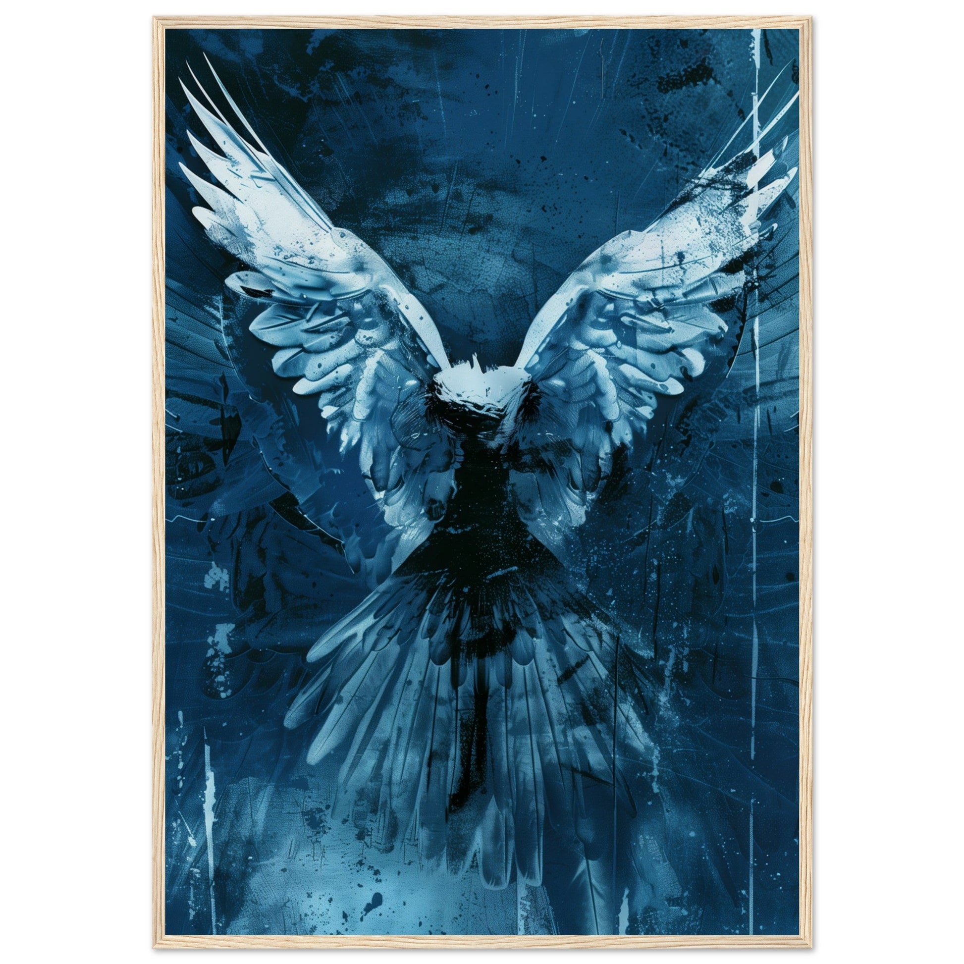 Affiche Bleu Canard ( 70x100-cm-Bois-clair)