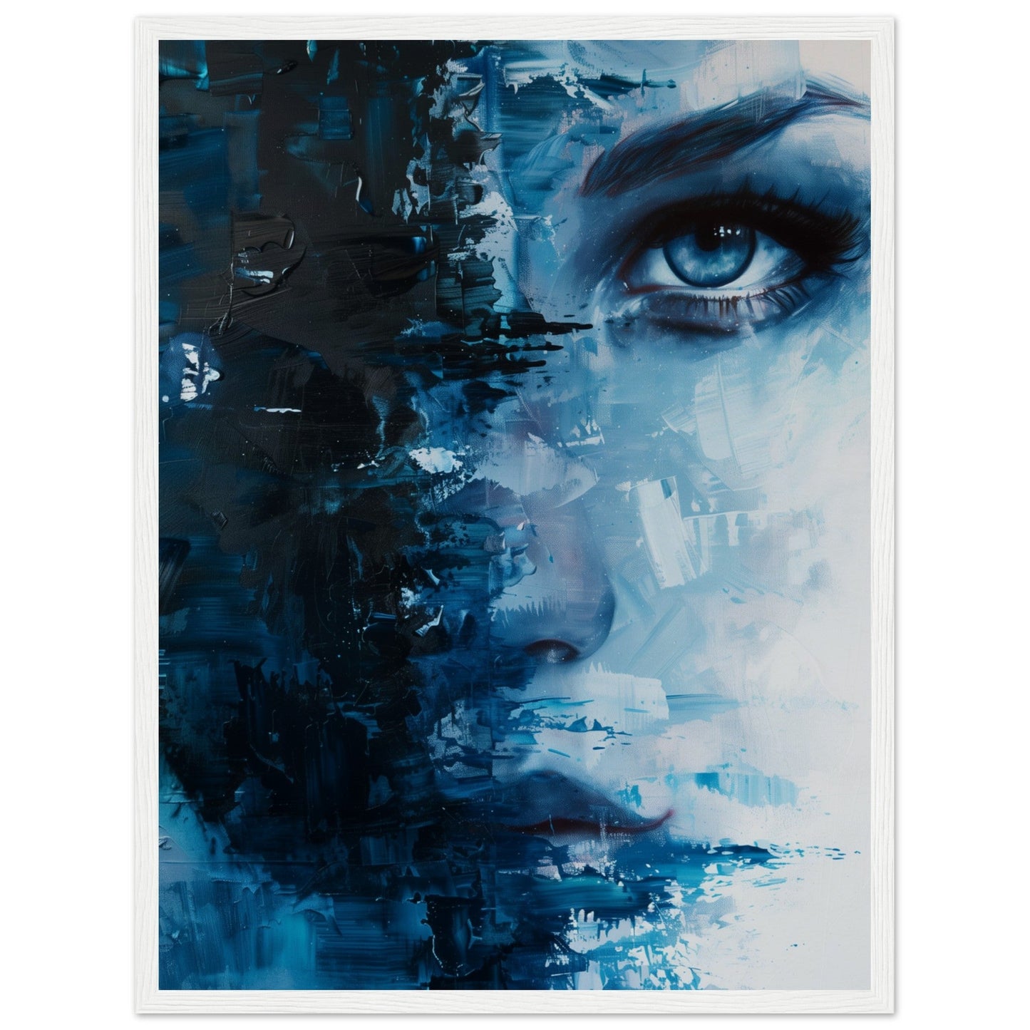 Affiche Bleu Marine ( 45x60-cm-Bois-blanc)