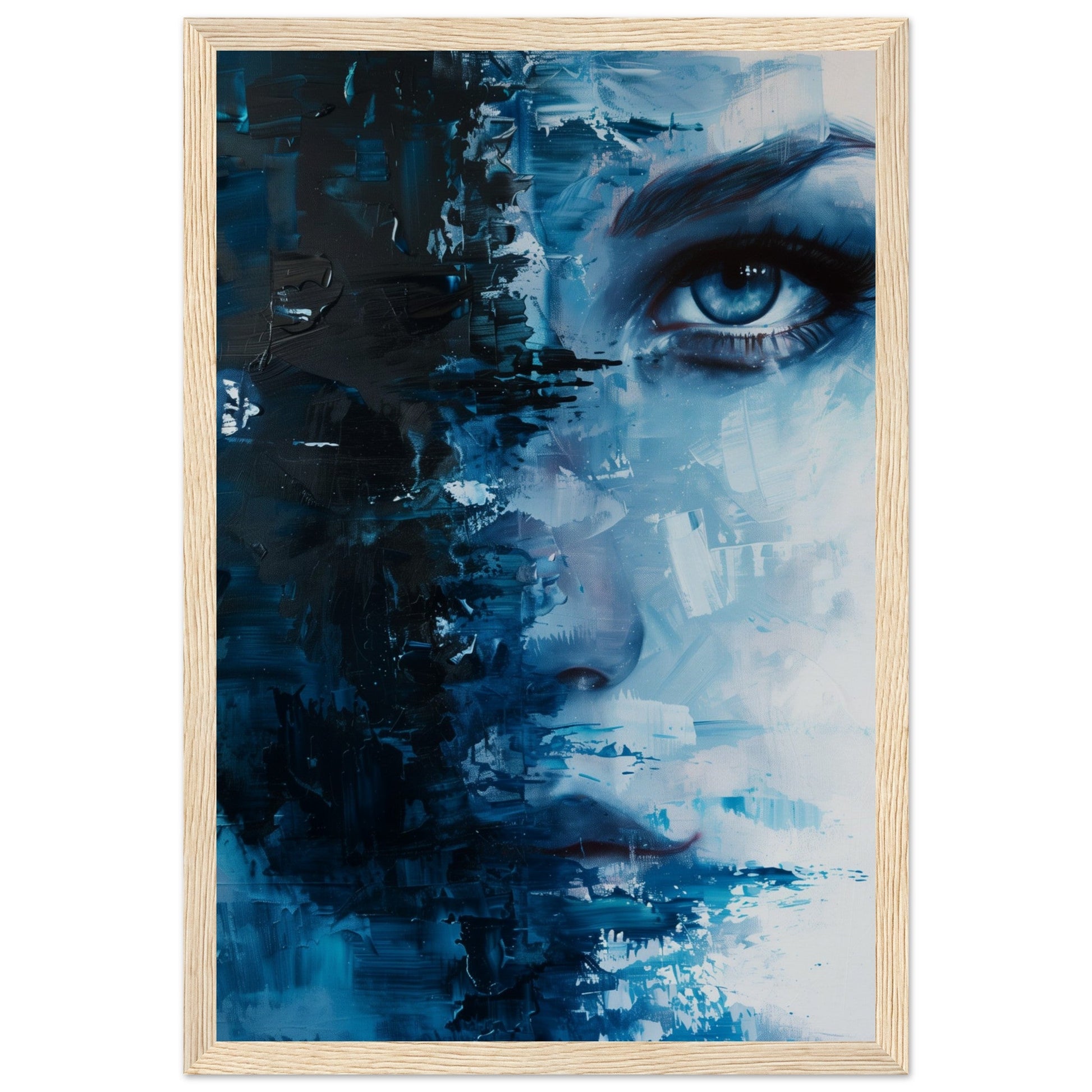 Affiche Bleu Marine ( 30x45-cm-Bois-clair)