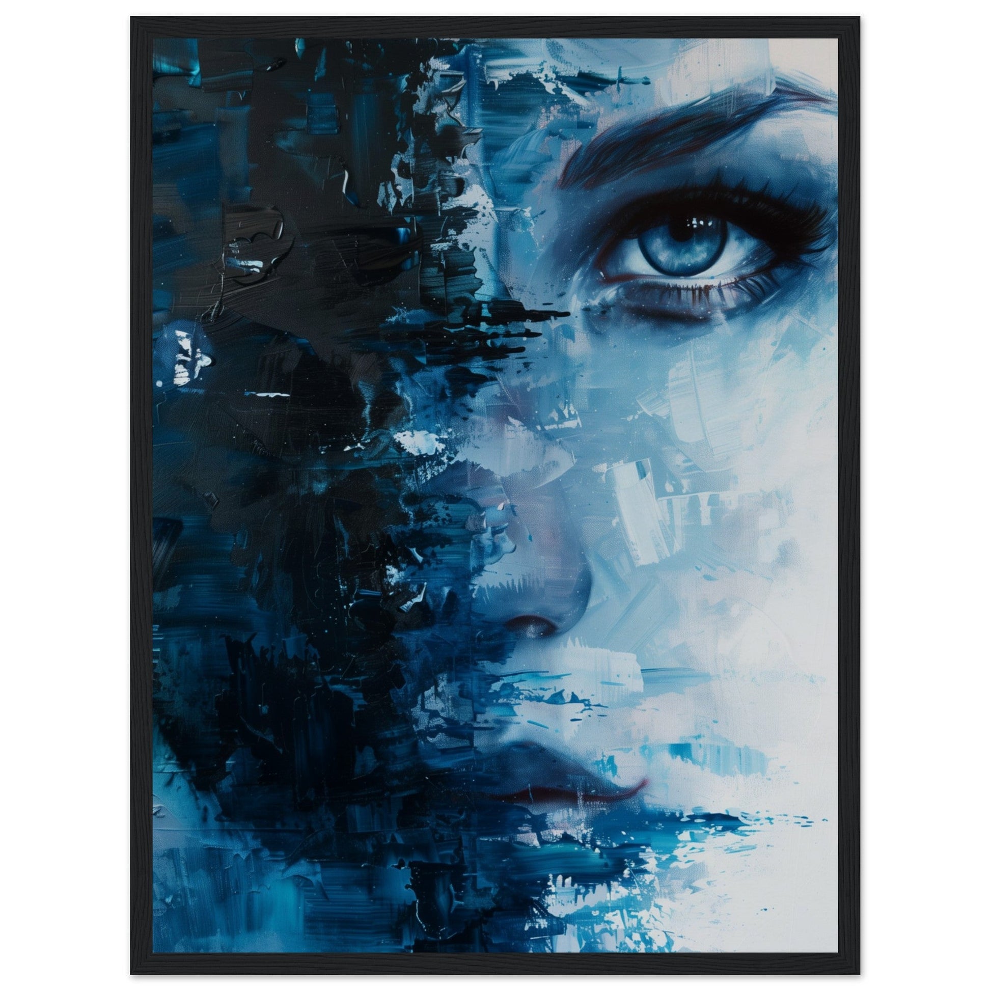 Affiche Bleu Marine ( 45x60-cm-Bois-noir)