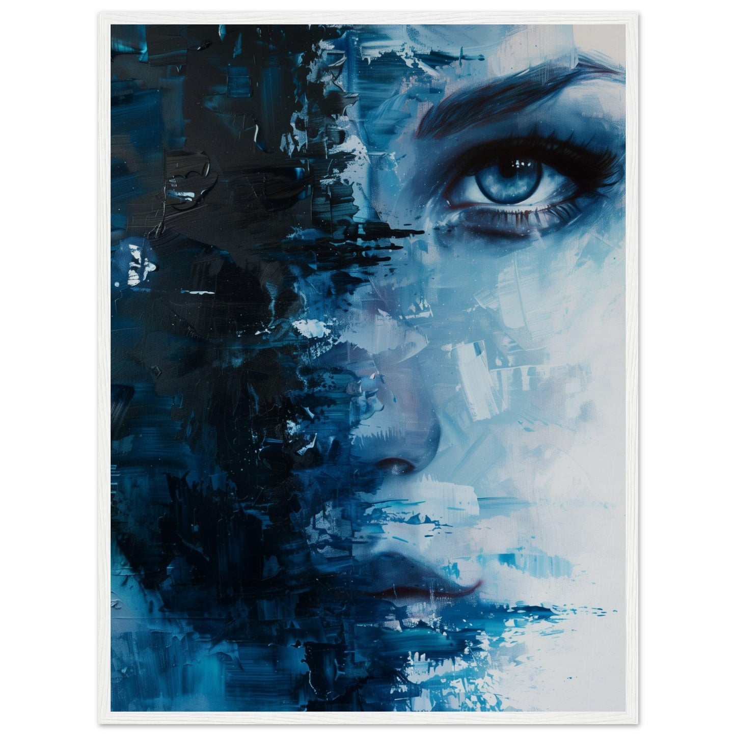 Affiche Bleu Marine ( 60x80-cm-Bois-blanc)