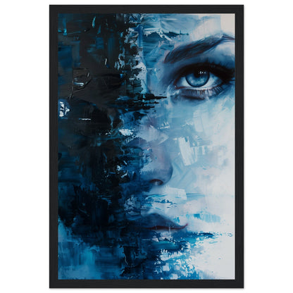 Affiche Bleu Marine ( 30x45-cm-Bois-noir)