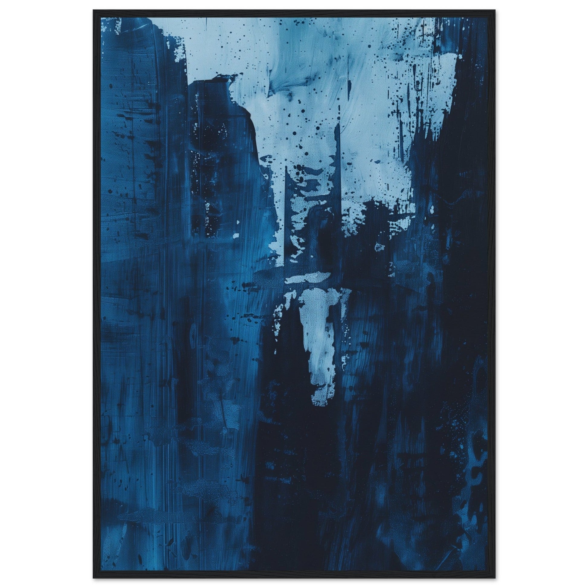 Affiche Bleu Pétrole ( 70x100-cm-Bois-noir)