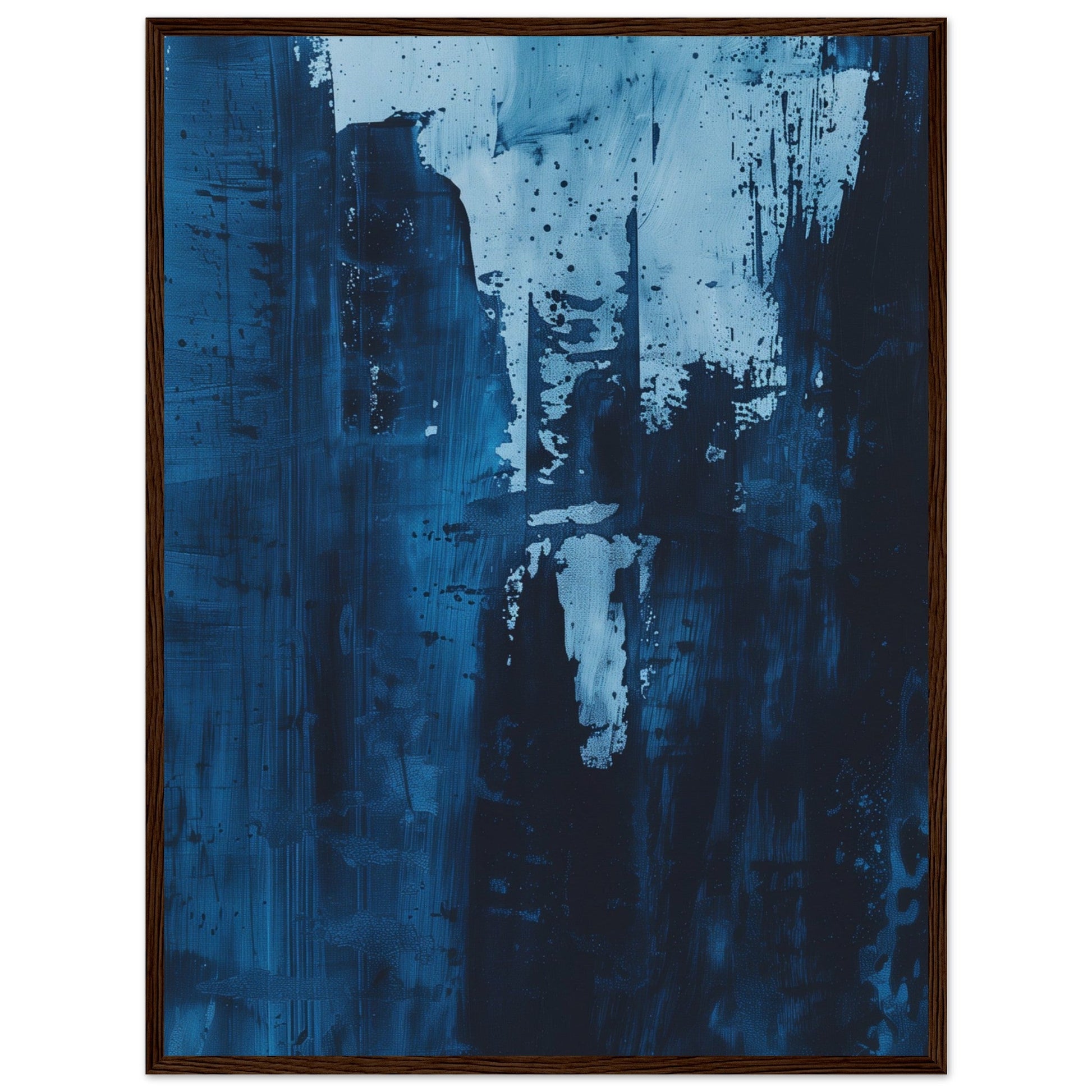 Affiche Bleu Pétrole ( 60x80-cm-Bois-foncé)