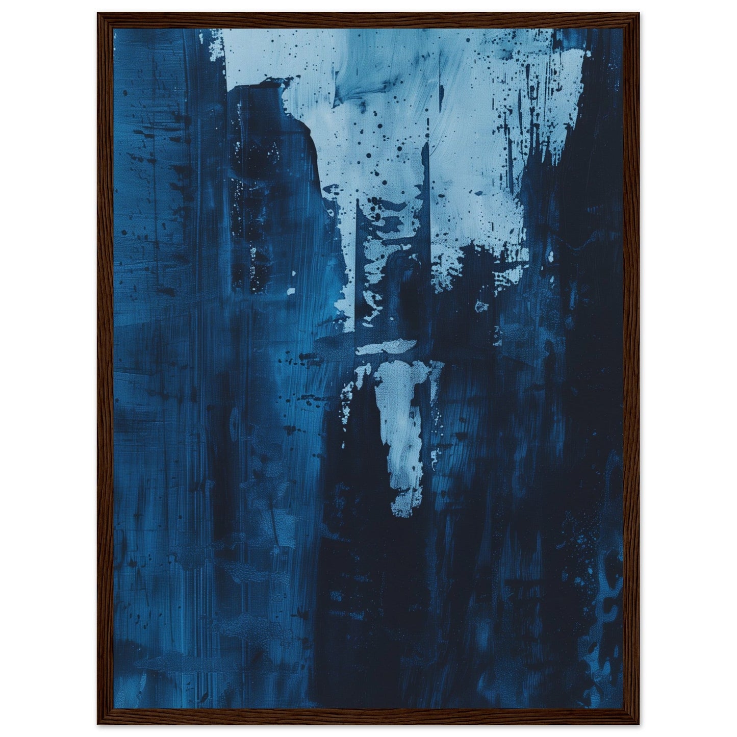 Affiche Bleu Pétrole ( 45x60-cm-Bois-foncé)