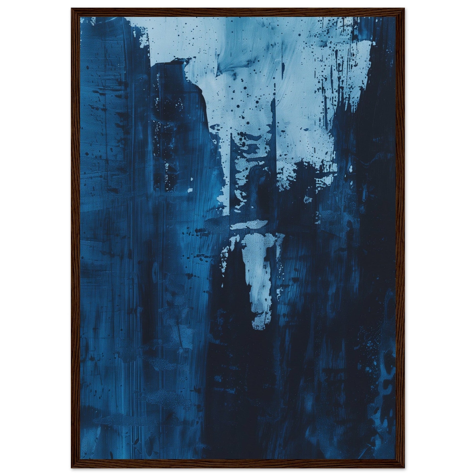 Affiche Bleu Pétrole ( 50x70-cm-Bois-foncé)