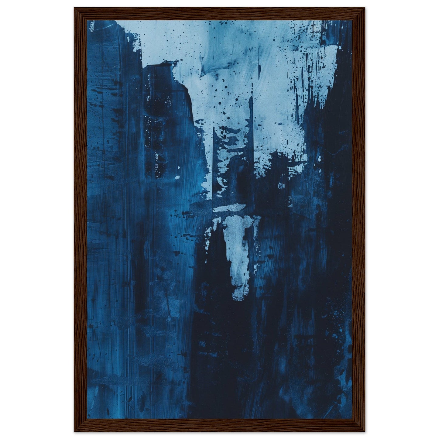 Affiche Bleu Pétrole ( 30x45-cm-Bois-foncé)