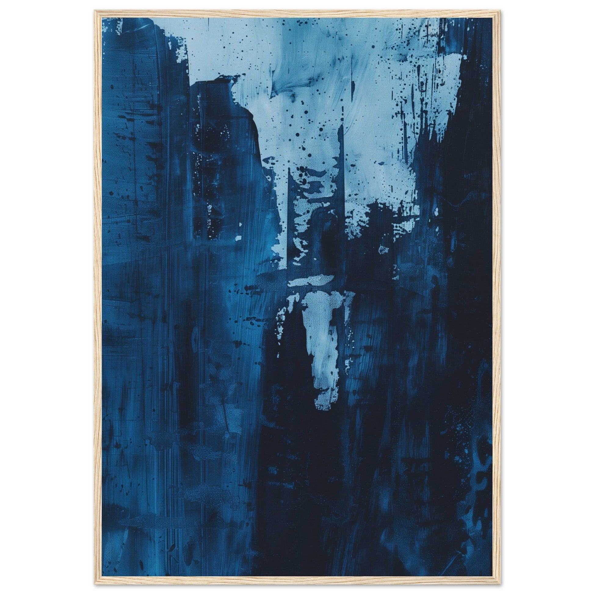 Affiche Bleu Pétrole ( 70x100-cm-Bois-clair)