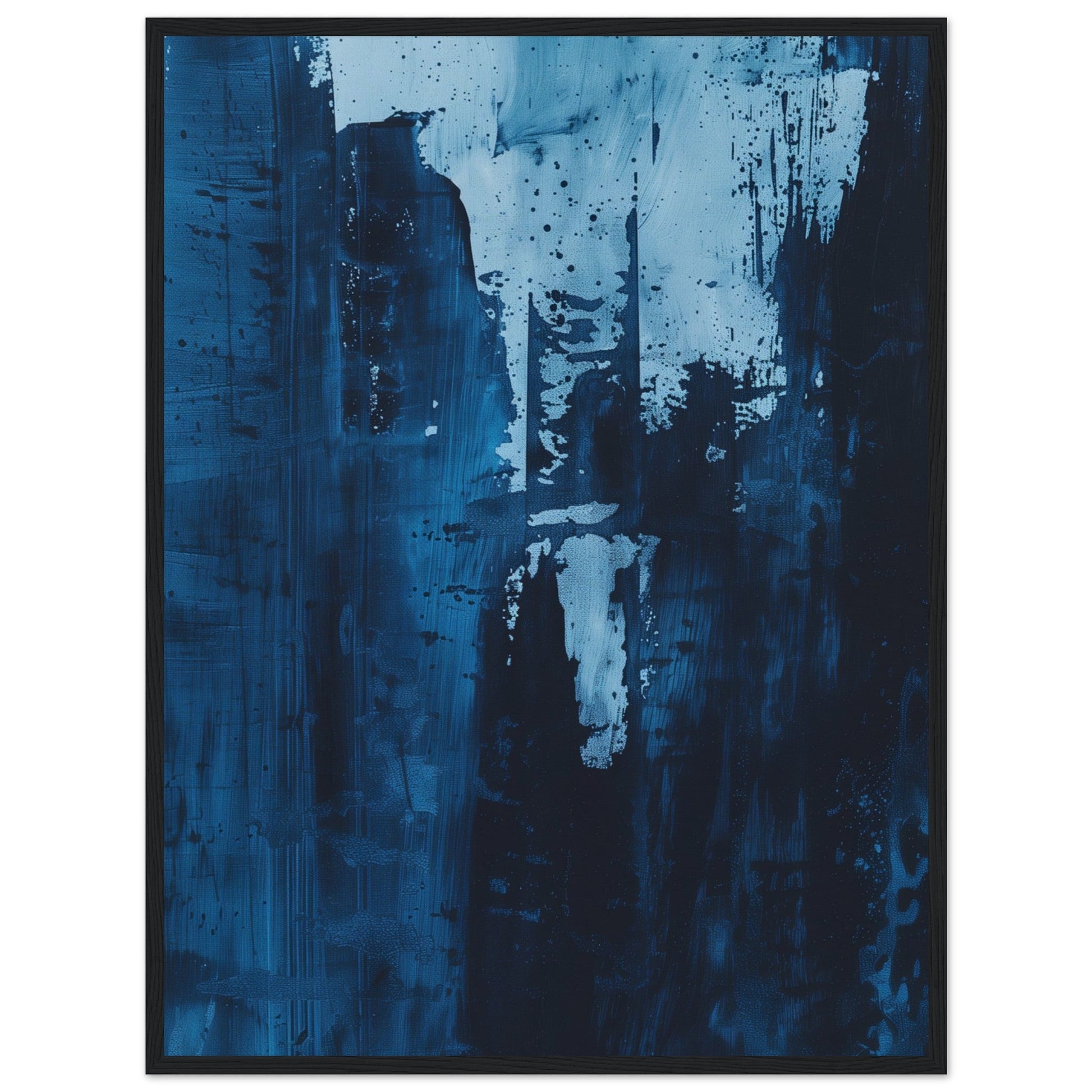 Affiche Bleu Pétrole ( 60x80-cm-Bois-noir)